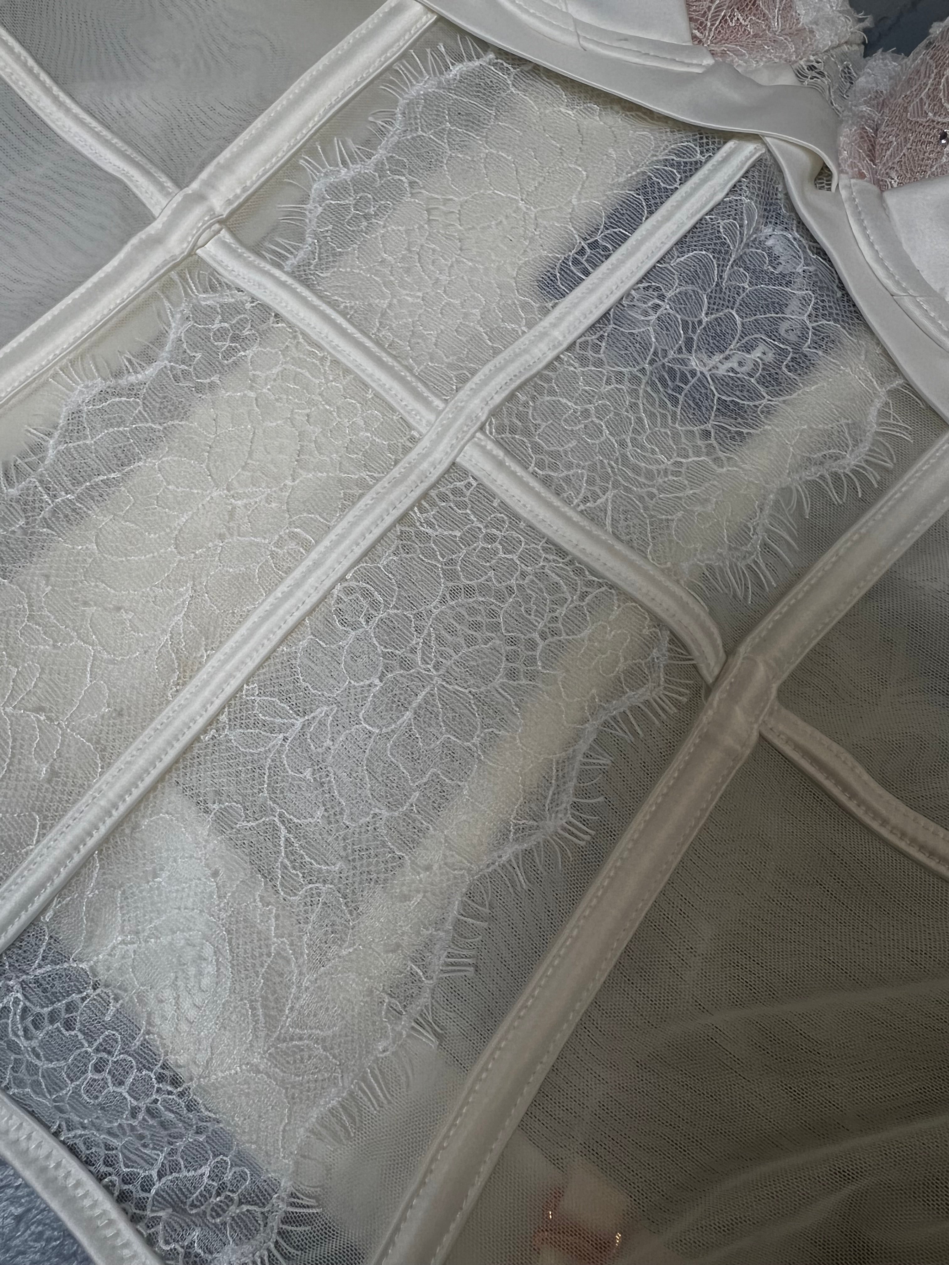 Vintage White Transparent Corsett Top S/M