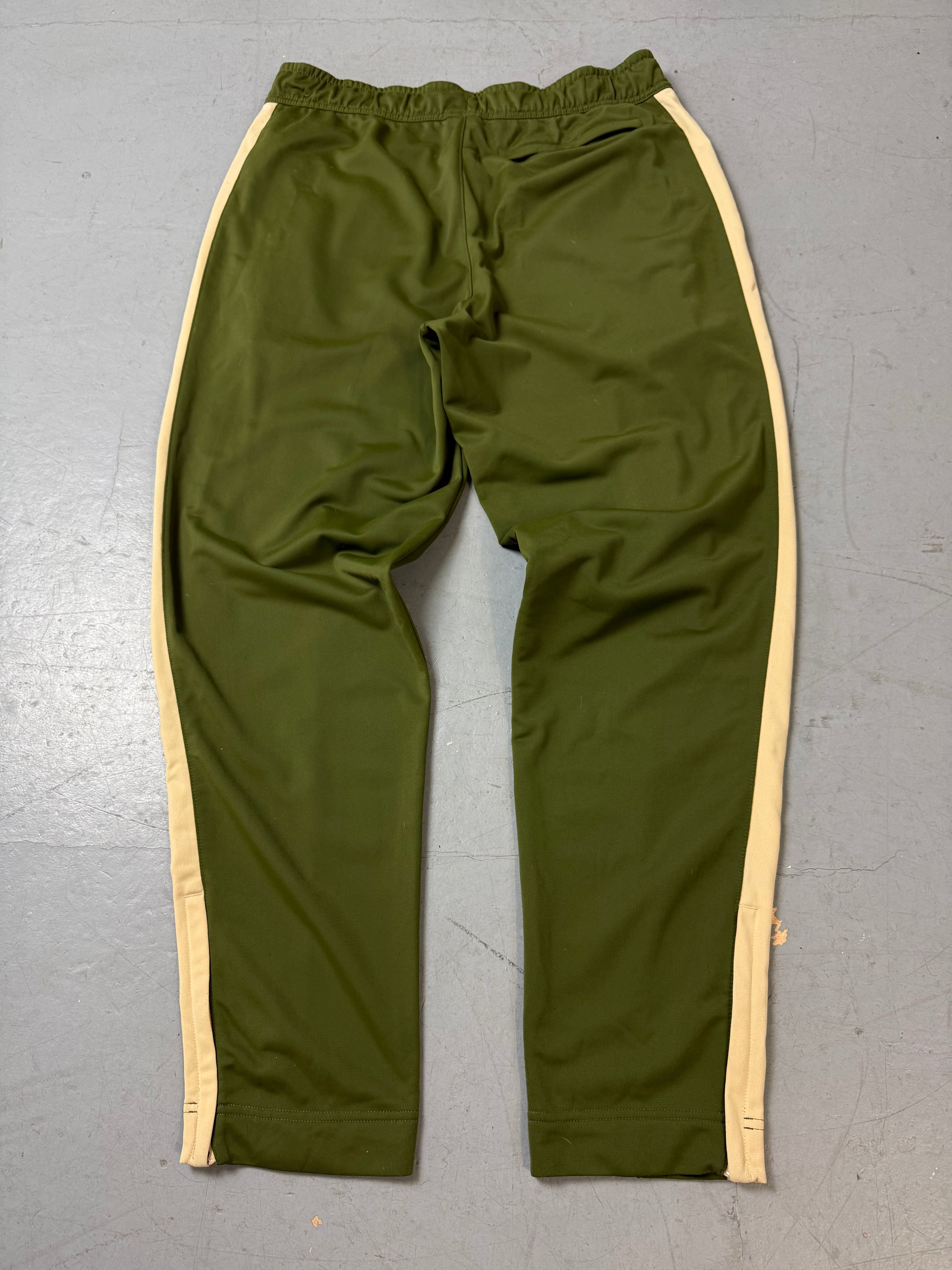 Vintage Nike Green and Beige Track Pant für Herren. Y2K Second Hand 2000s Fashion