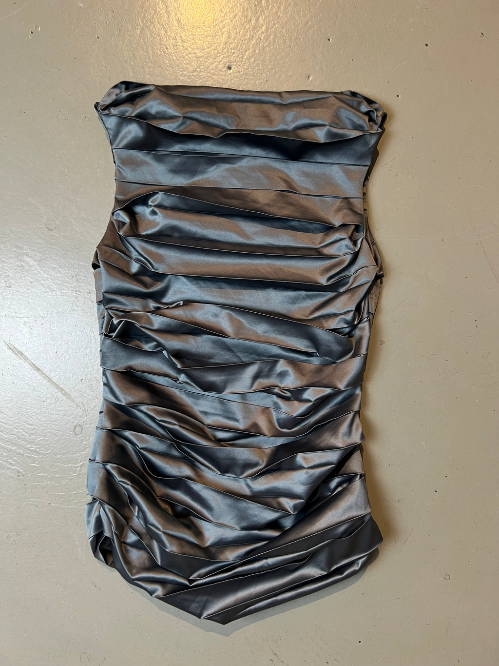 Vintage Silver Imperial Ruffle Top S