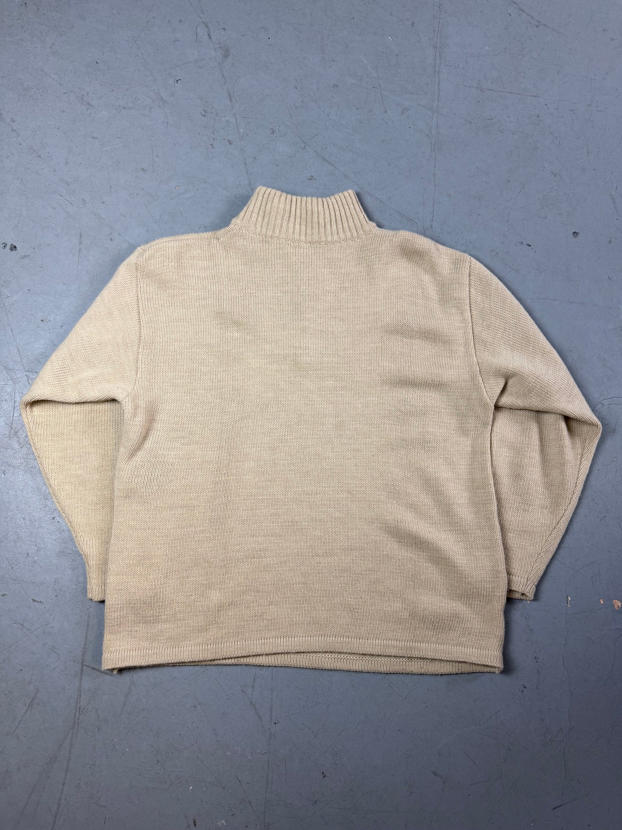 Produktbild von einem Vintage Schott Knit Half Zip Sweater von hinten