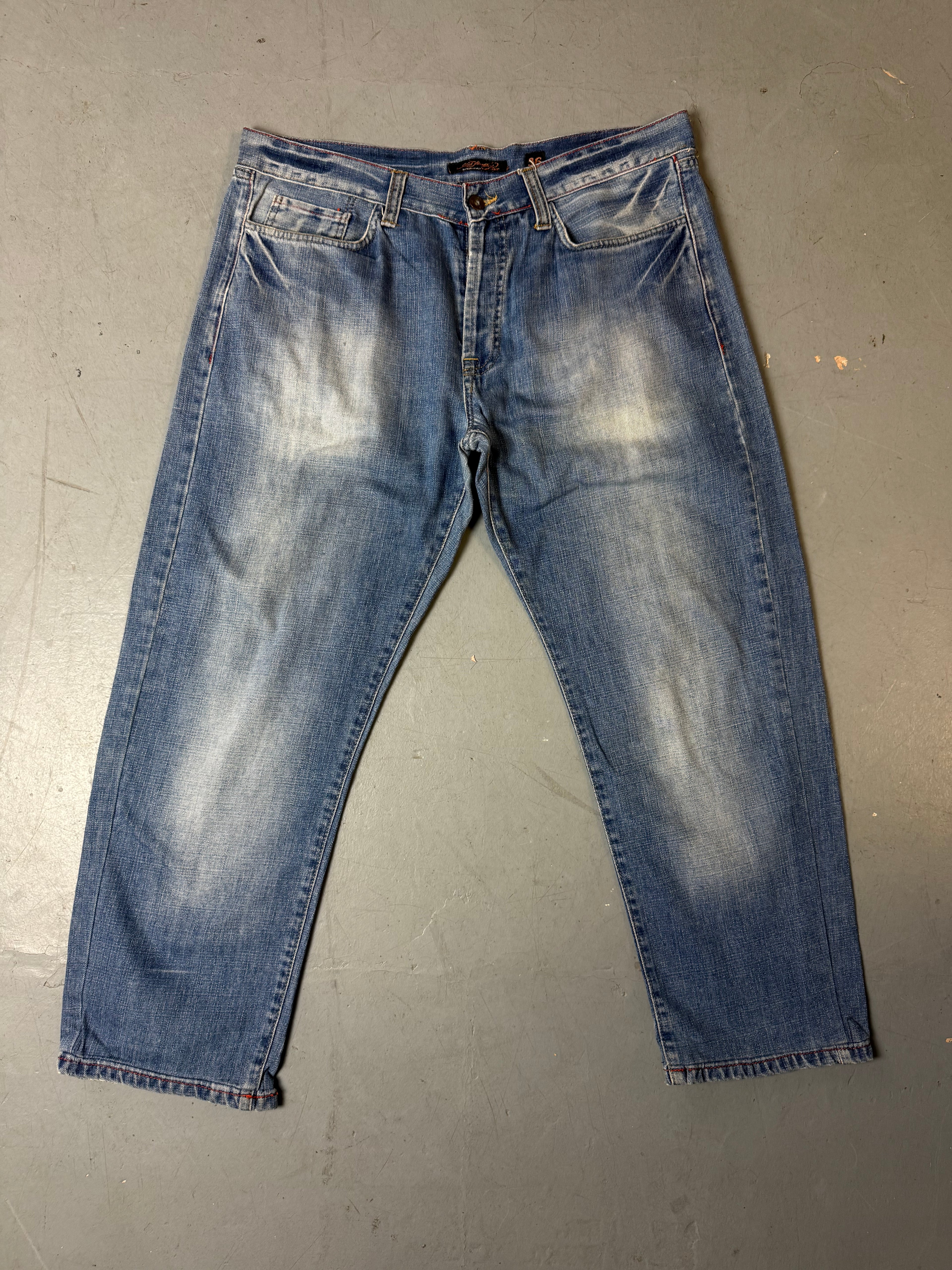 Vintage Ed Hardy Short Denim with Tiger Backprint XL