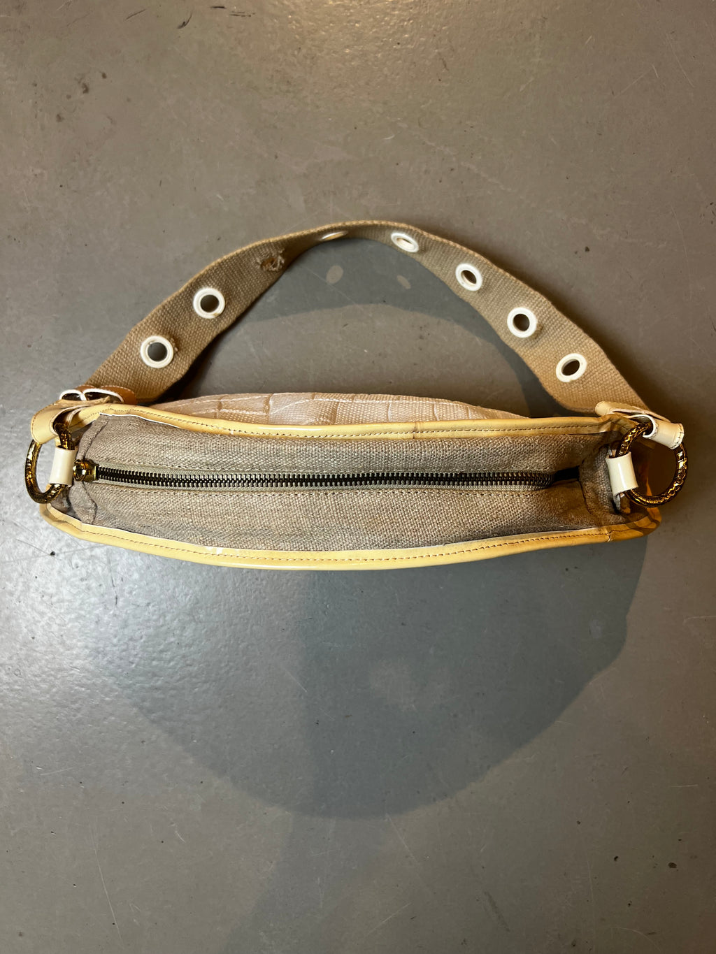 Vintage Just Cavalli Creme Baguette Bag