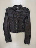 Vintage Napoleon Button Up Leather Jacket für Herren. Y2K Second Hand 2000s Fashion 