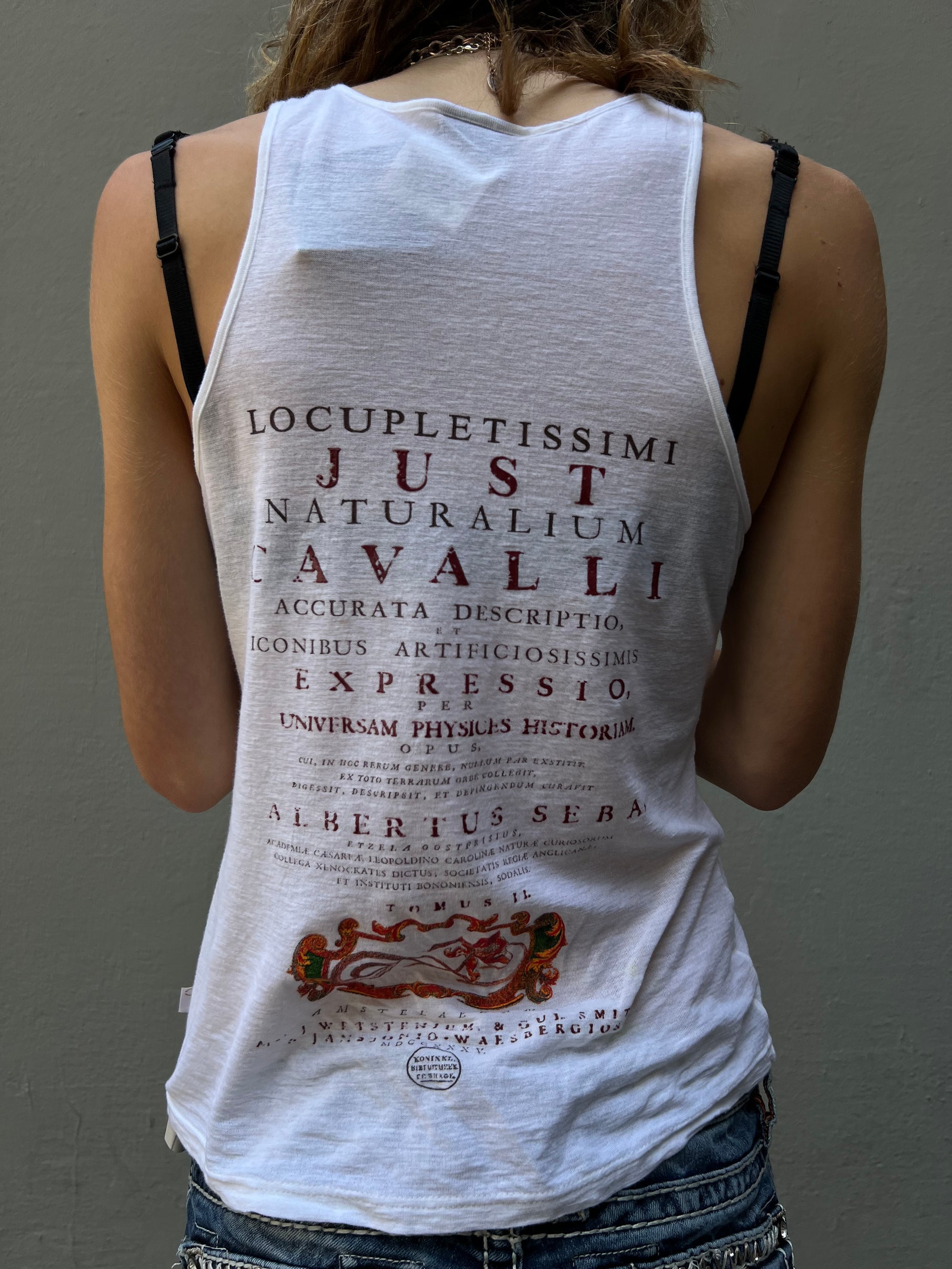 Vintage Just Cavalli White Snake Tank Top S/M