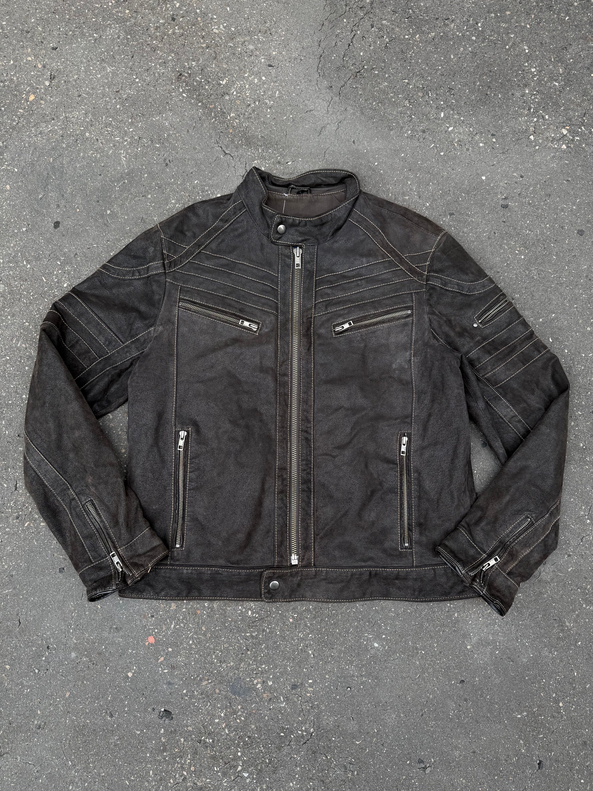Vintage Brown Suede Leather Jacket L