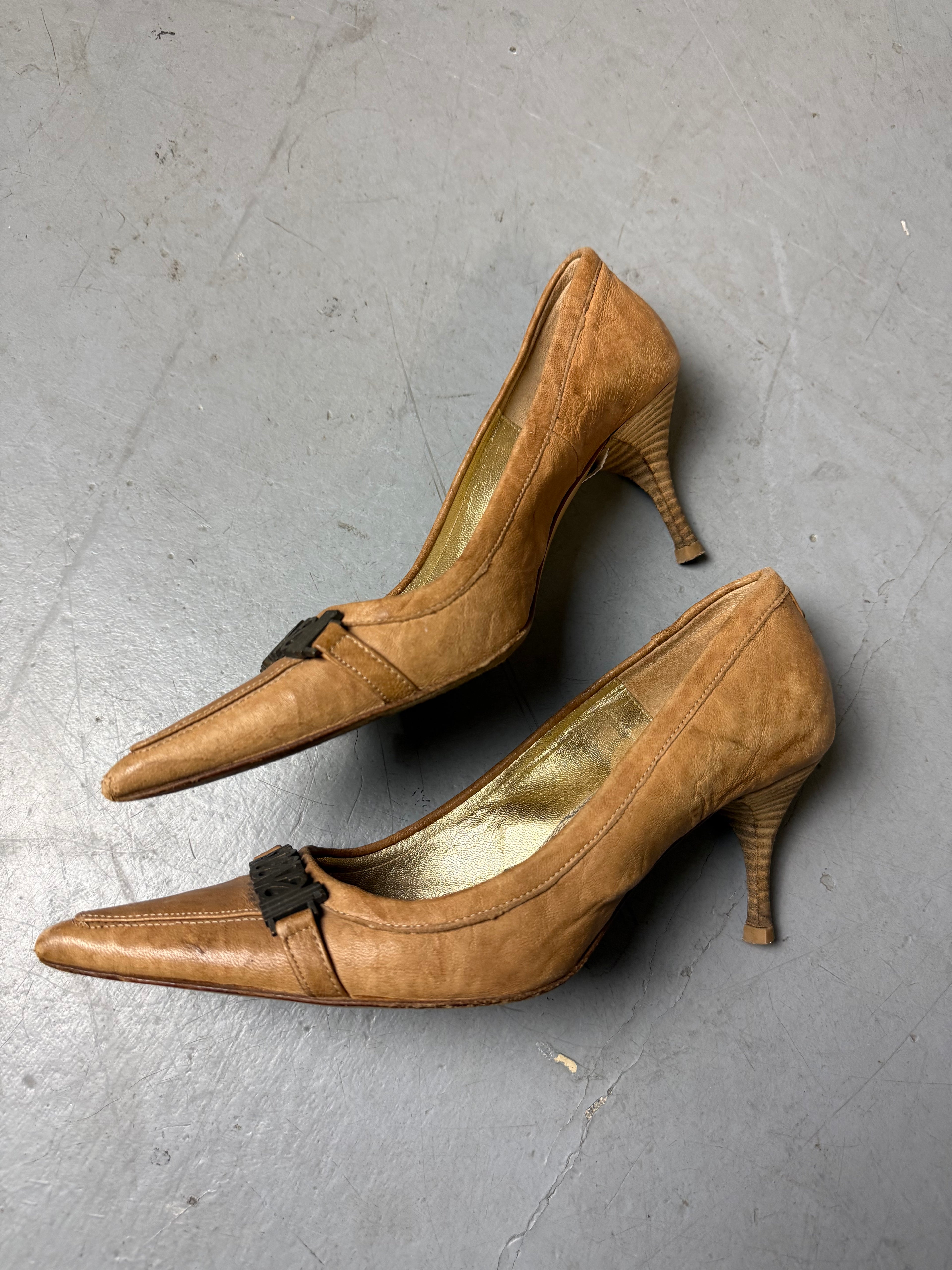 Vintage Cavalli braune heels kitten heels Y2K