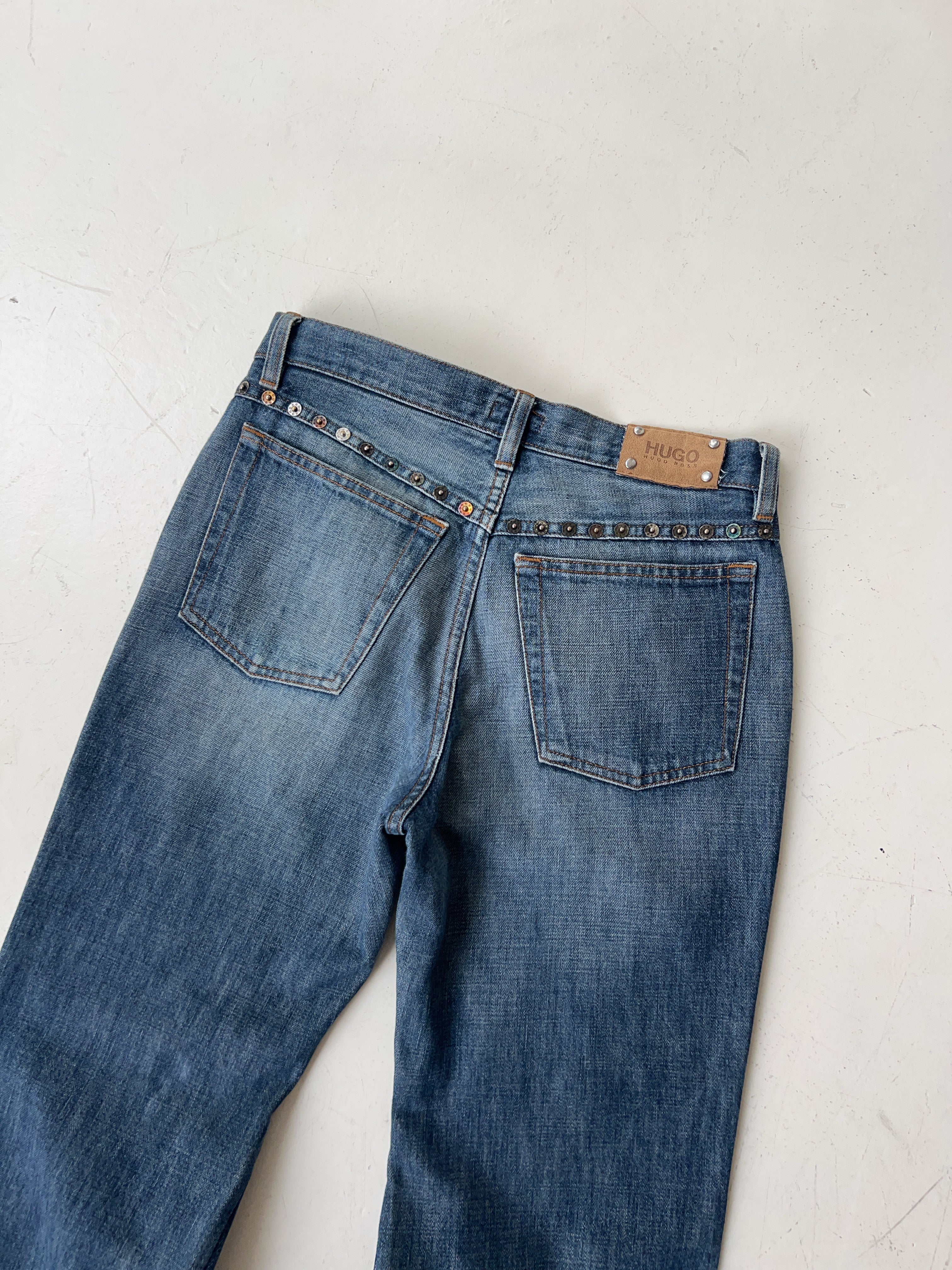 Vintage Hugo Boss High Waisted Reworked Jeans (M)