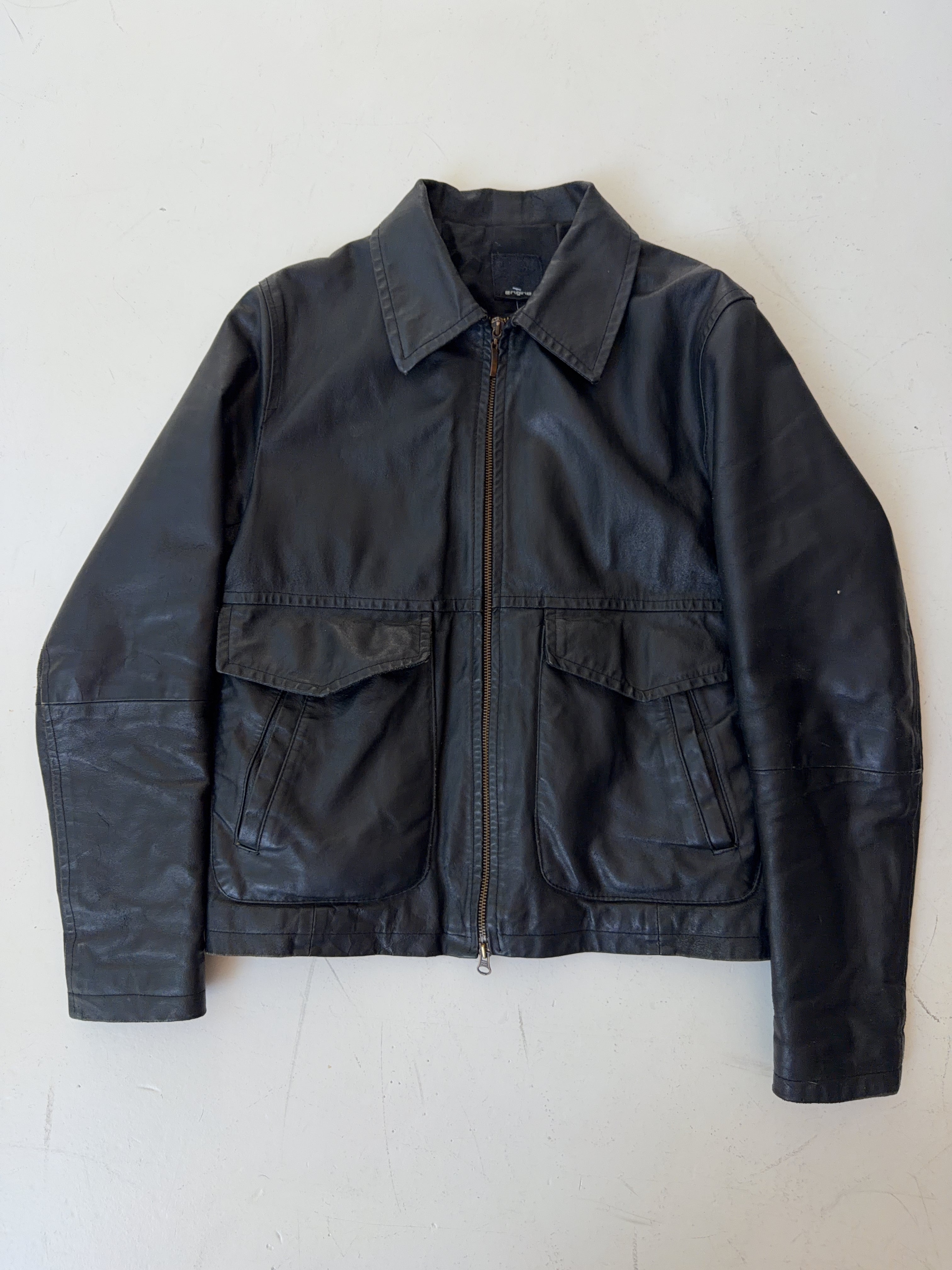 Vintage Engine Leder Jacke (L)