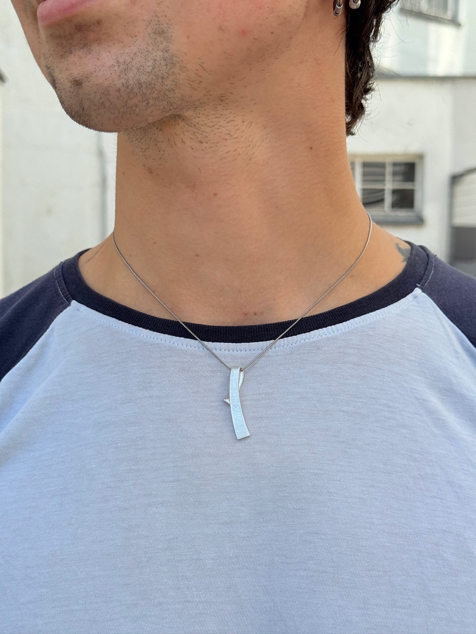 Vintage 925 Silber Halskette mit Schlaufen Anhänger