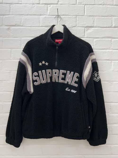 Supreme Arc Half Zip Fleece Sweater black (L) Schwarzer Fleece Pullover von Supreme Unisex 