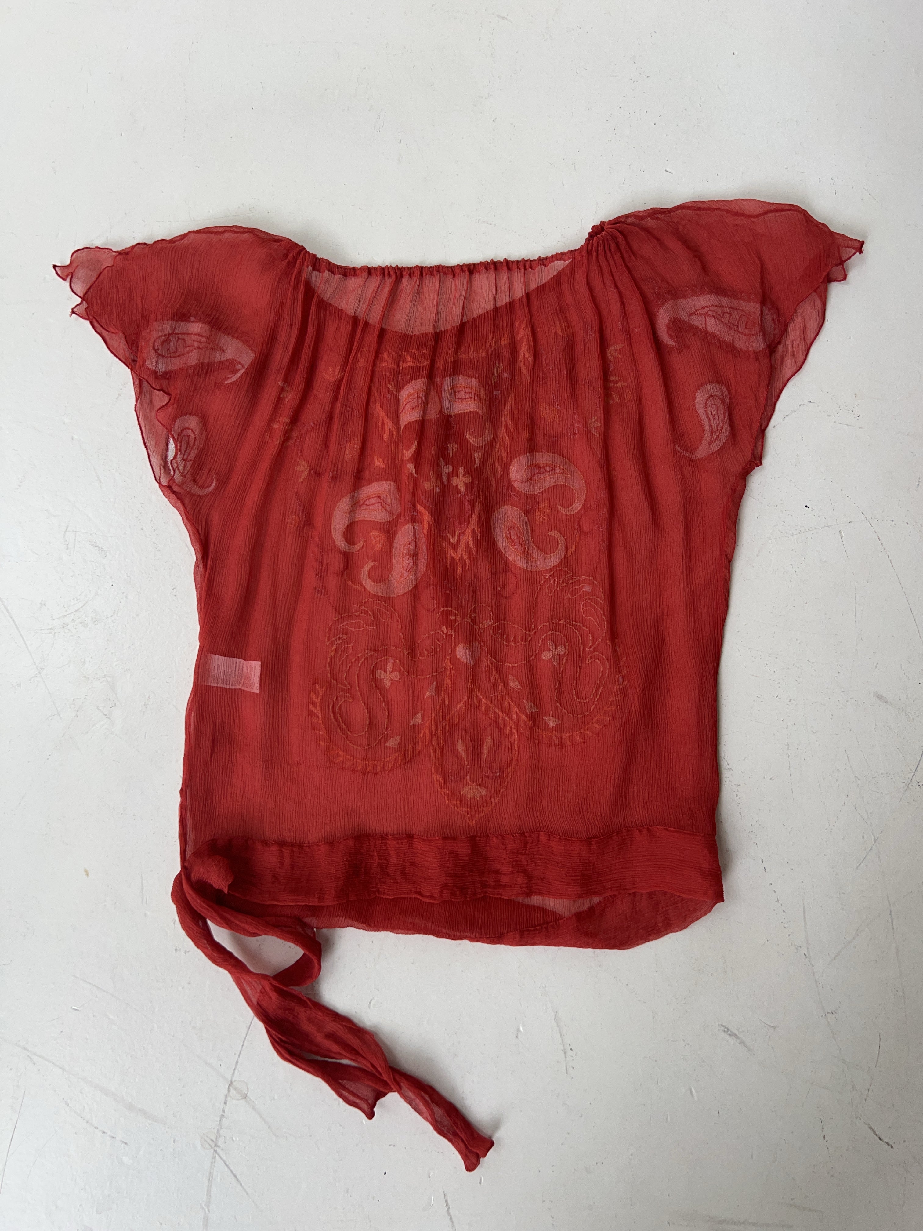 Vintage Red Mesh Top (L)