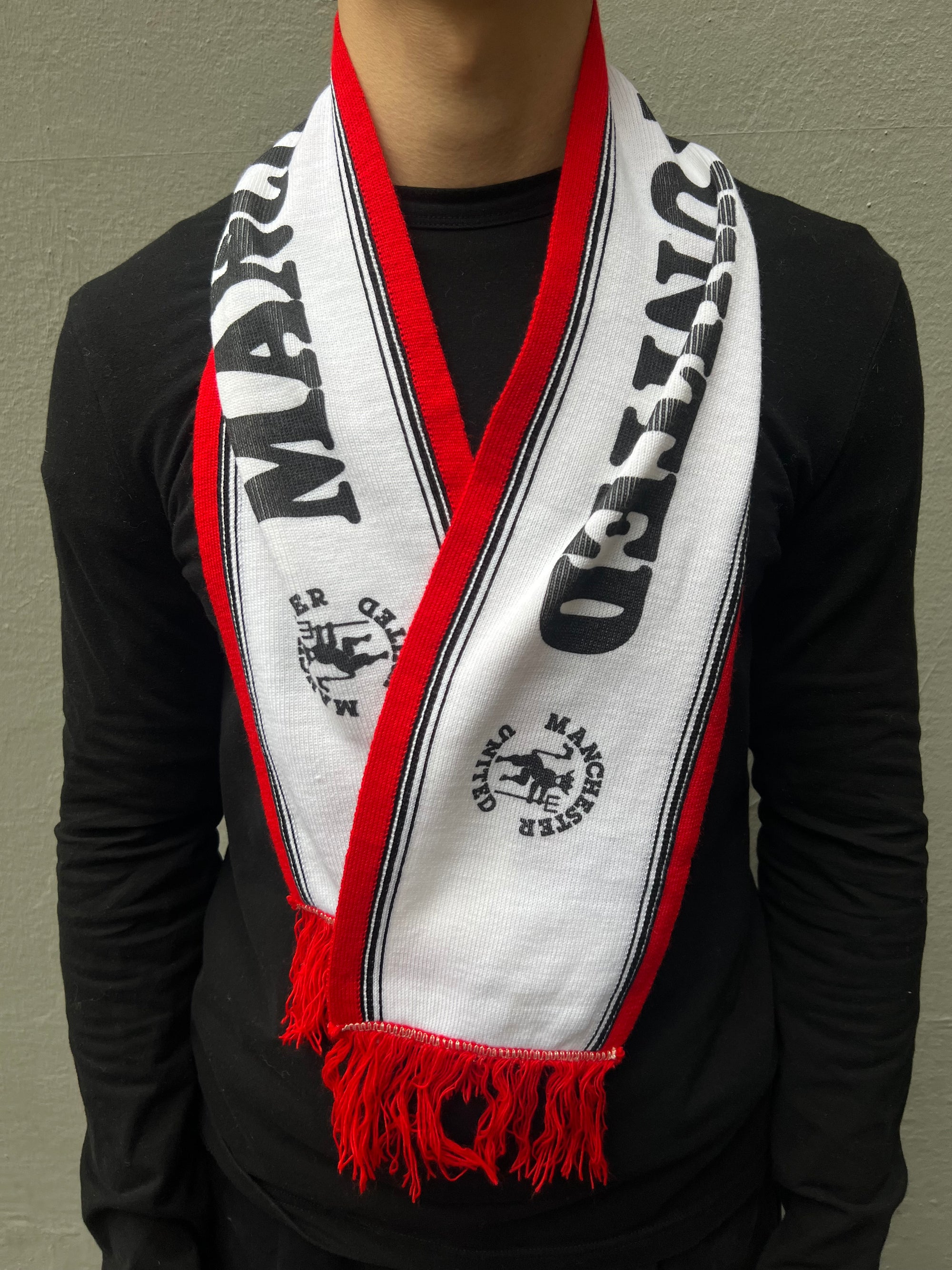 Vintage Manchester United Soccer Scarf