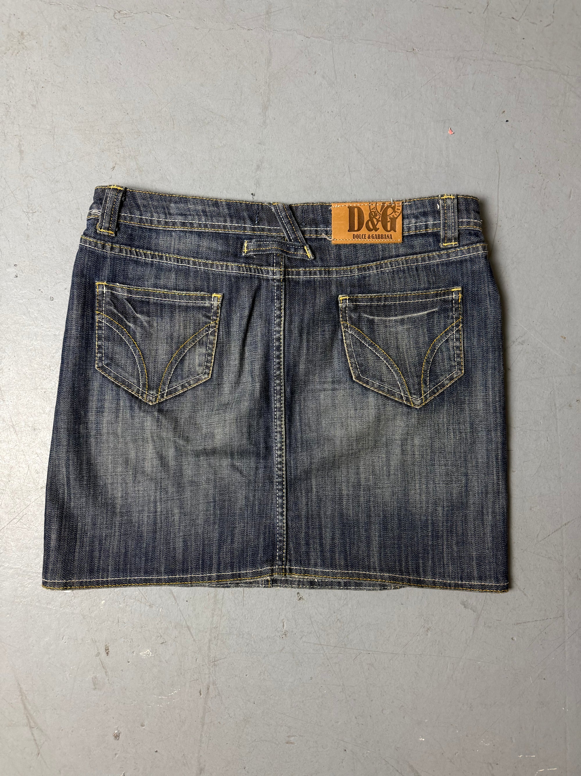 Produktbild von Vintage Dolce&Gabbana Denim Mini Skirt S/M von hinten