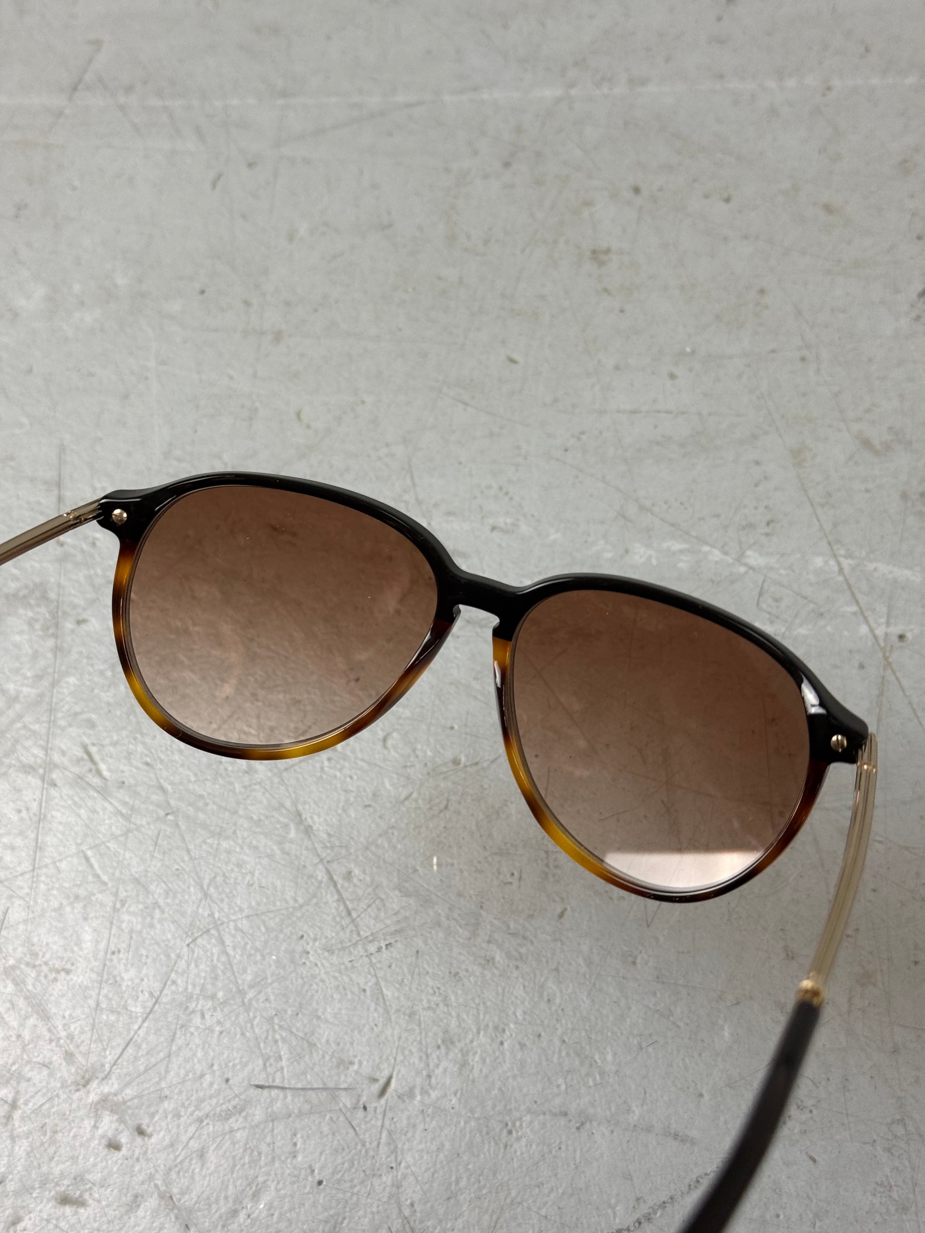 Victoria Beckham Gold and Brown Sunglasses