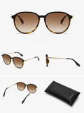 Victoria Beckham Gold and Brown Sunglasses