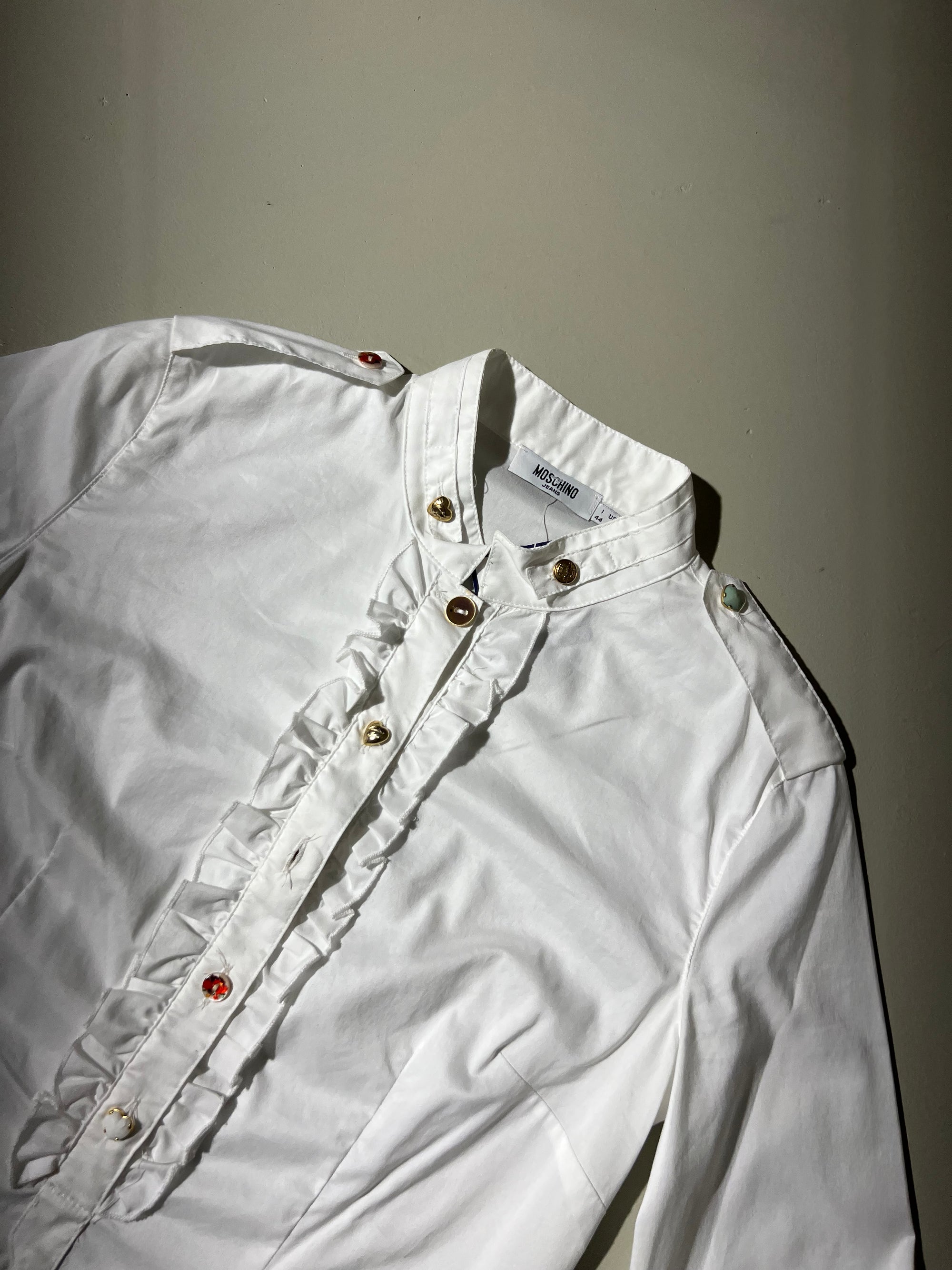 Vintage Moschino Jeans White Button Up Blouse S