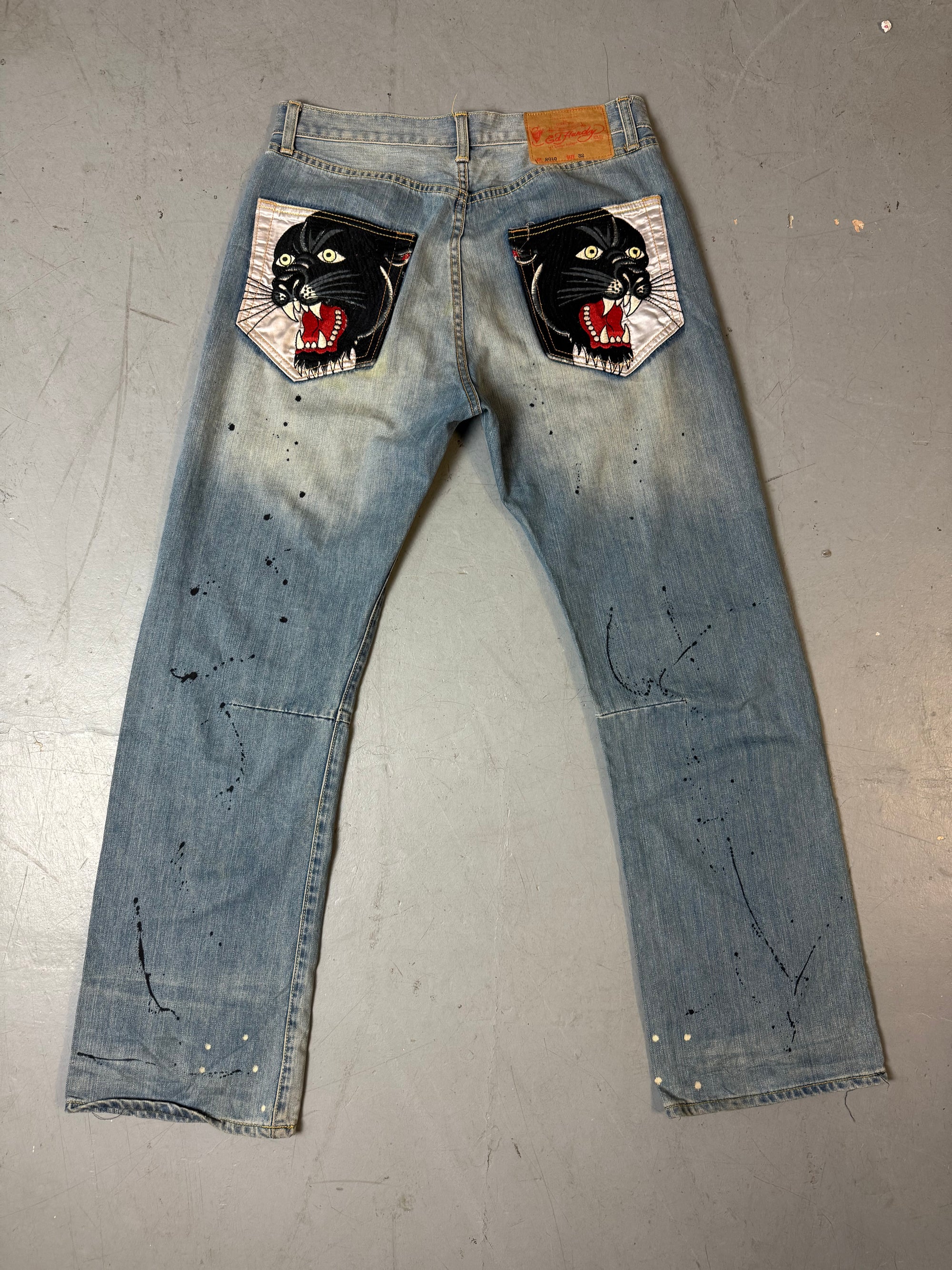 Vintage Ed Hardy Baggy Denim with Panther Backpockets M/L