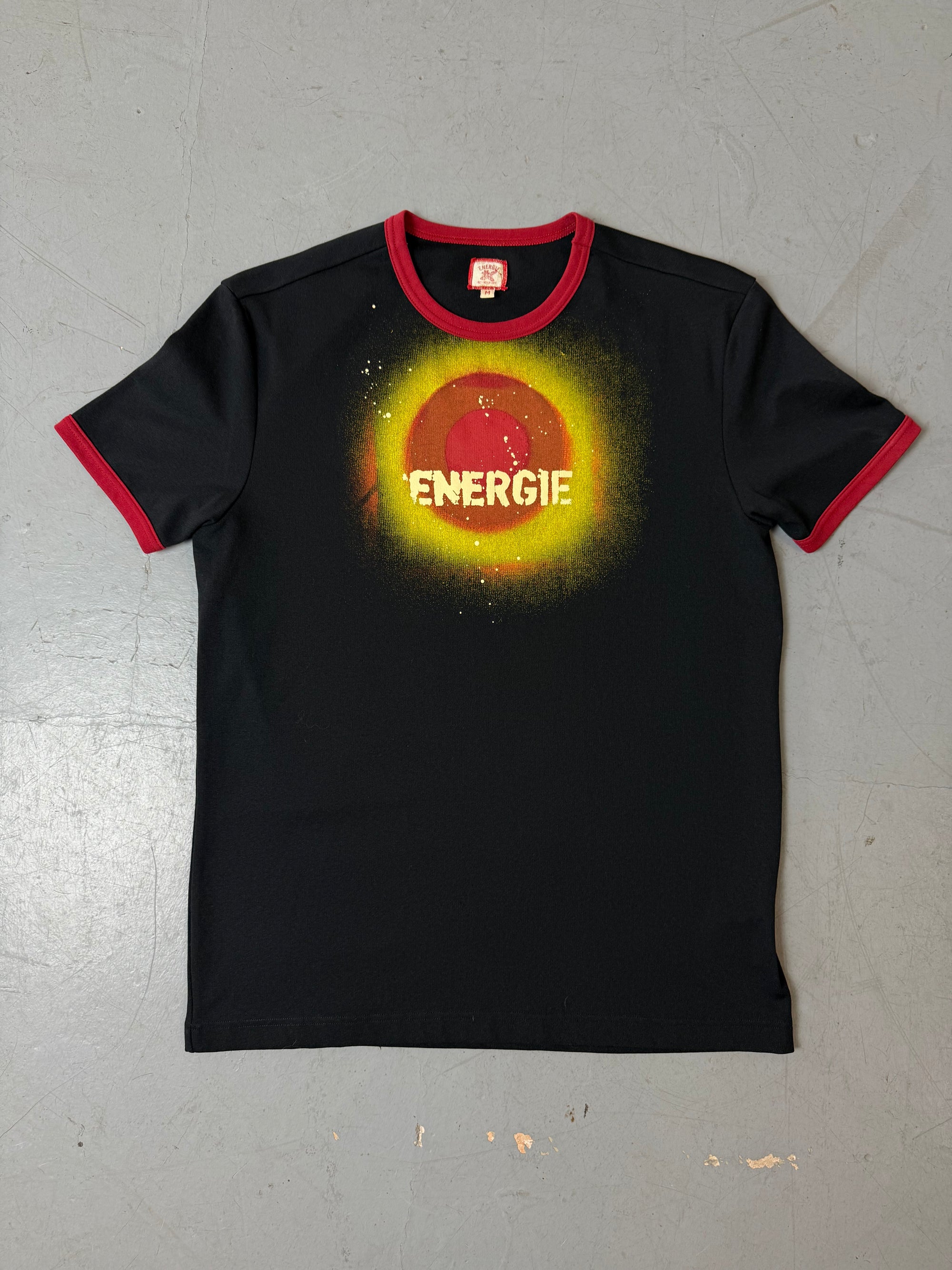 Vintage Energie Black and Red Tee M