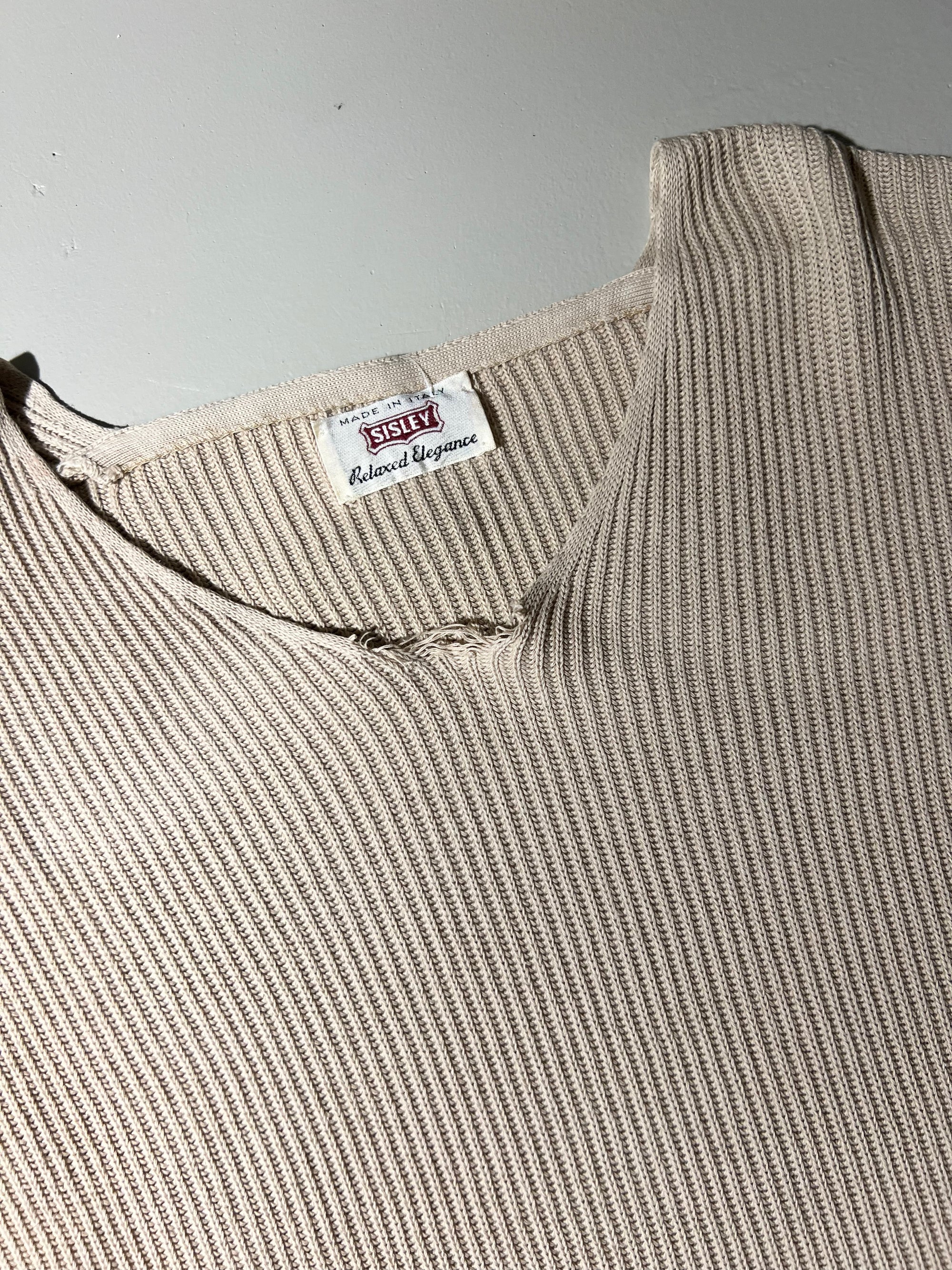 Vintage Beige Sisley Knit Sweater L/XL