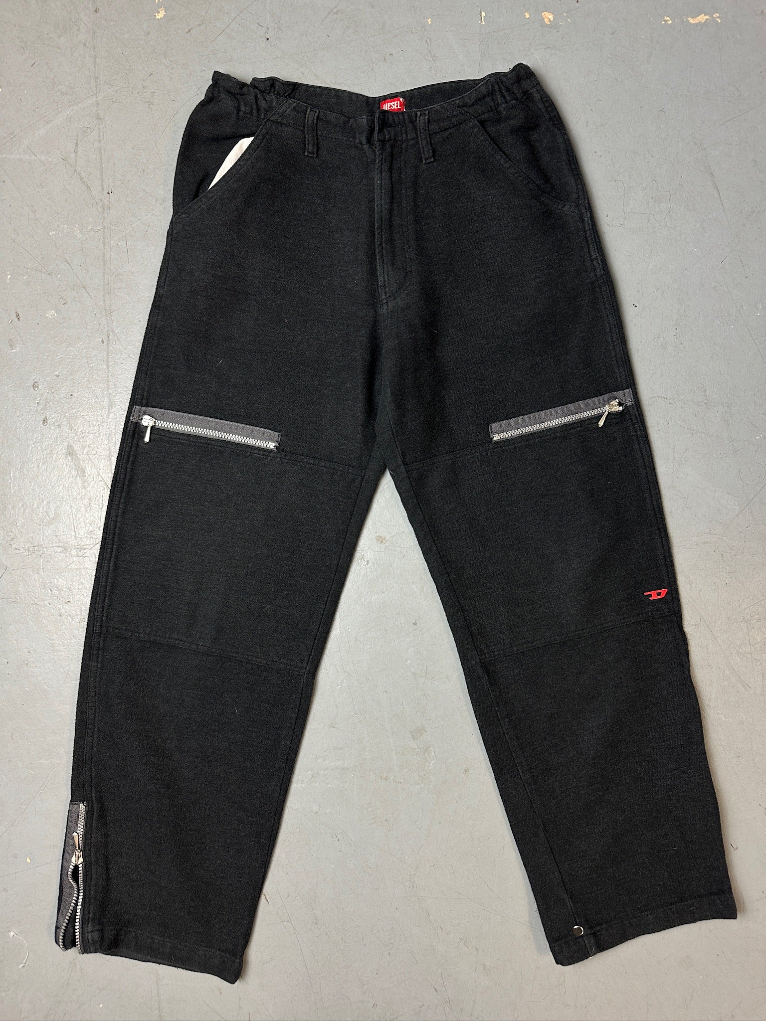 Vintage Diesel Black Fleece Pants S/M