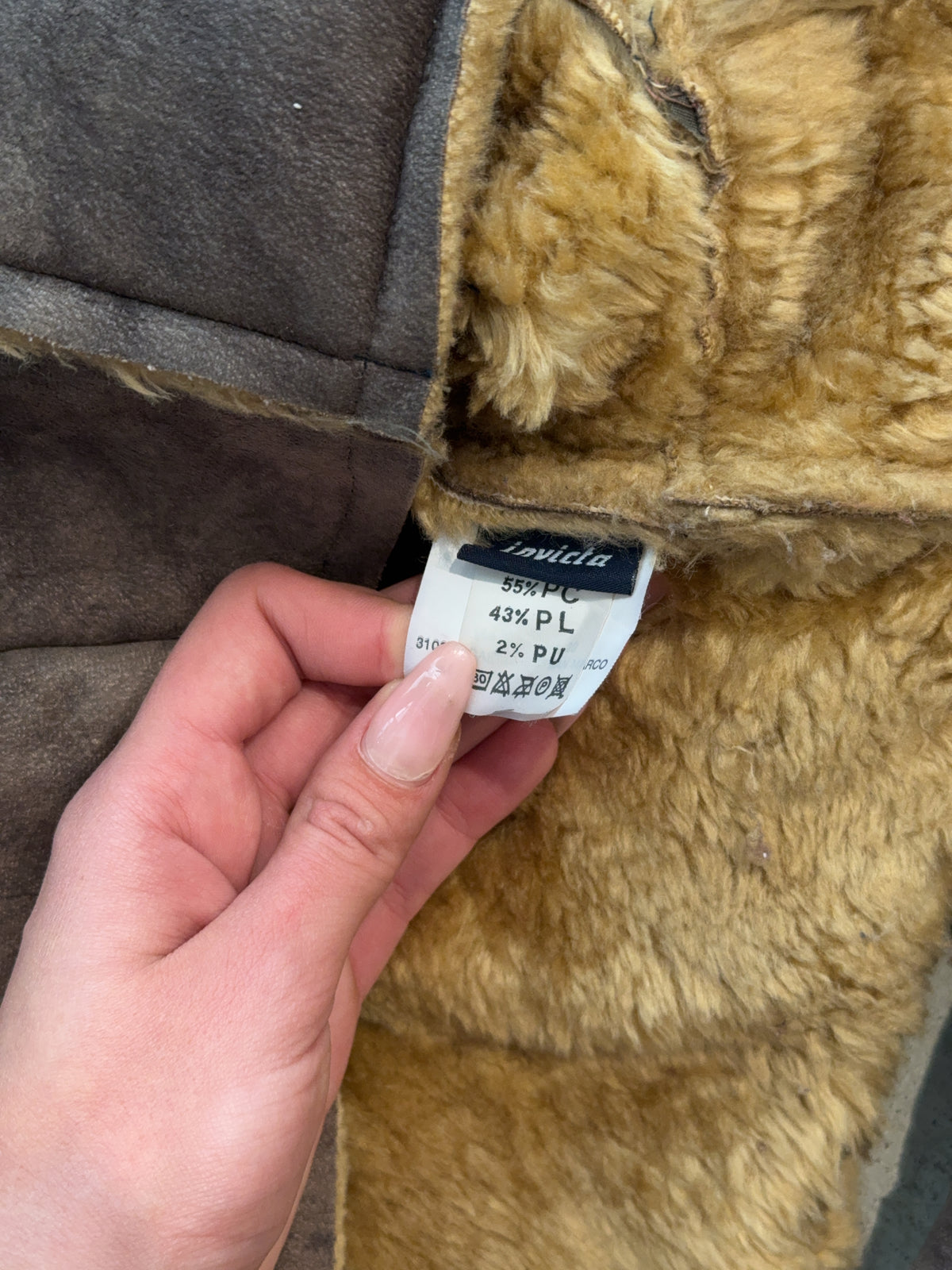 Vintage Invicta Faux Wildleder Jacke (S)