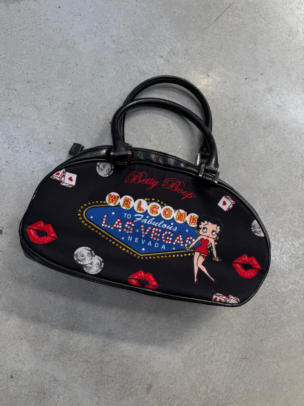 Vintage Betty Boop Las Vegas Bag für Frauen. Y2K Second Hand 2000s Fashion