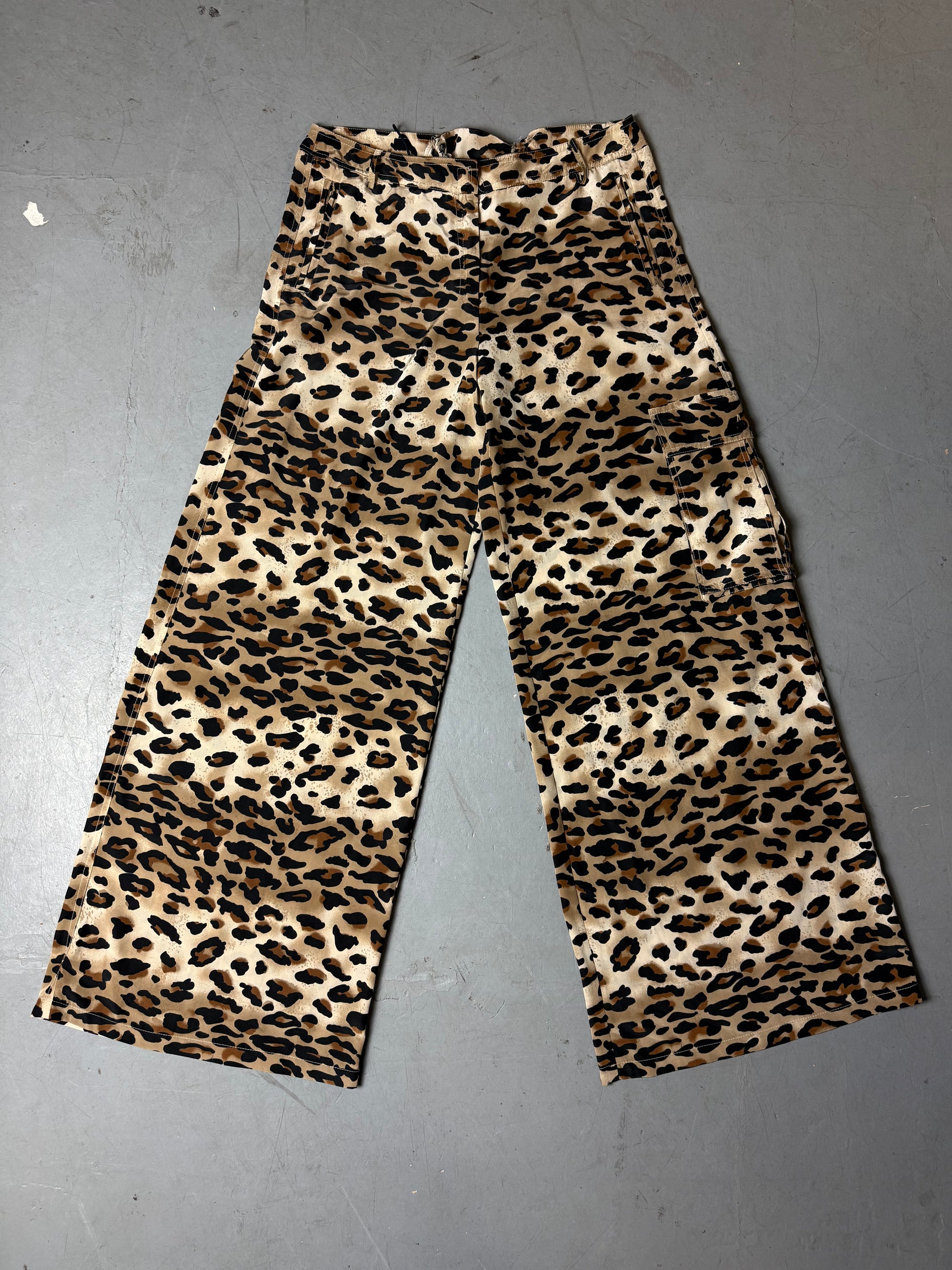 Vintage Leo Print Wide Leg Pants M/L