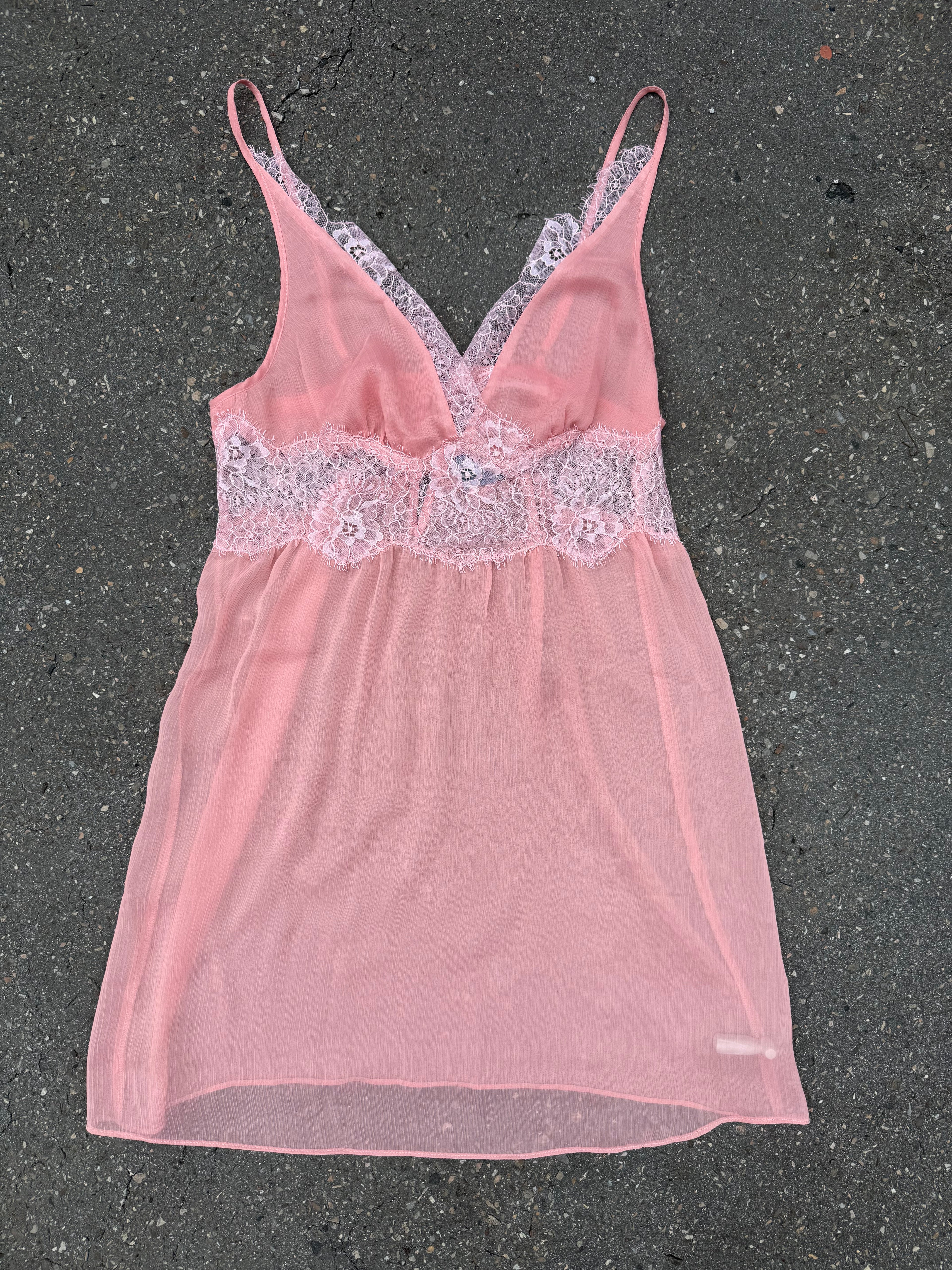 Vintage Pink Mesh Mini Dress S/M