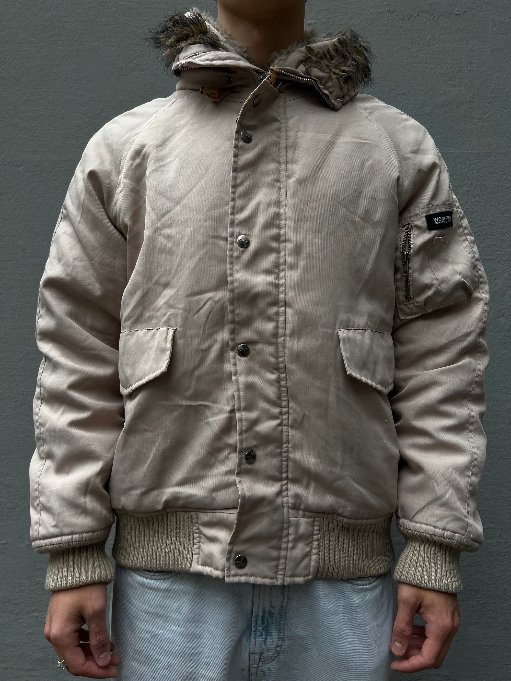 Vintage Beige Woolrich Winter Jacket L