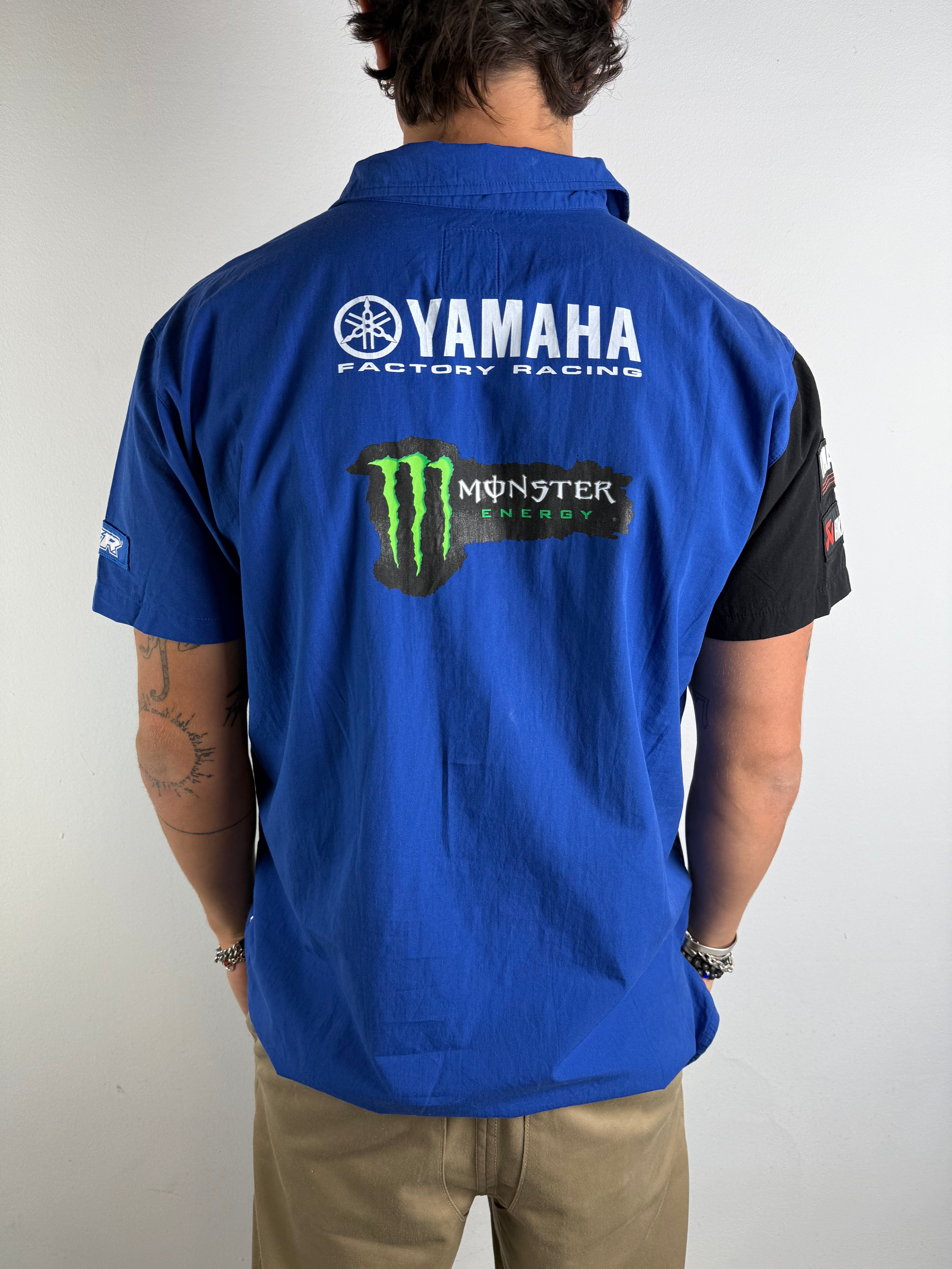 Vintage Yamaha Blue Button Up Shirt XL