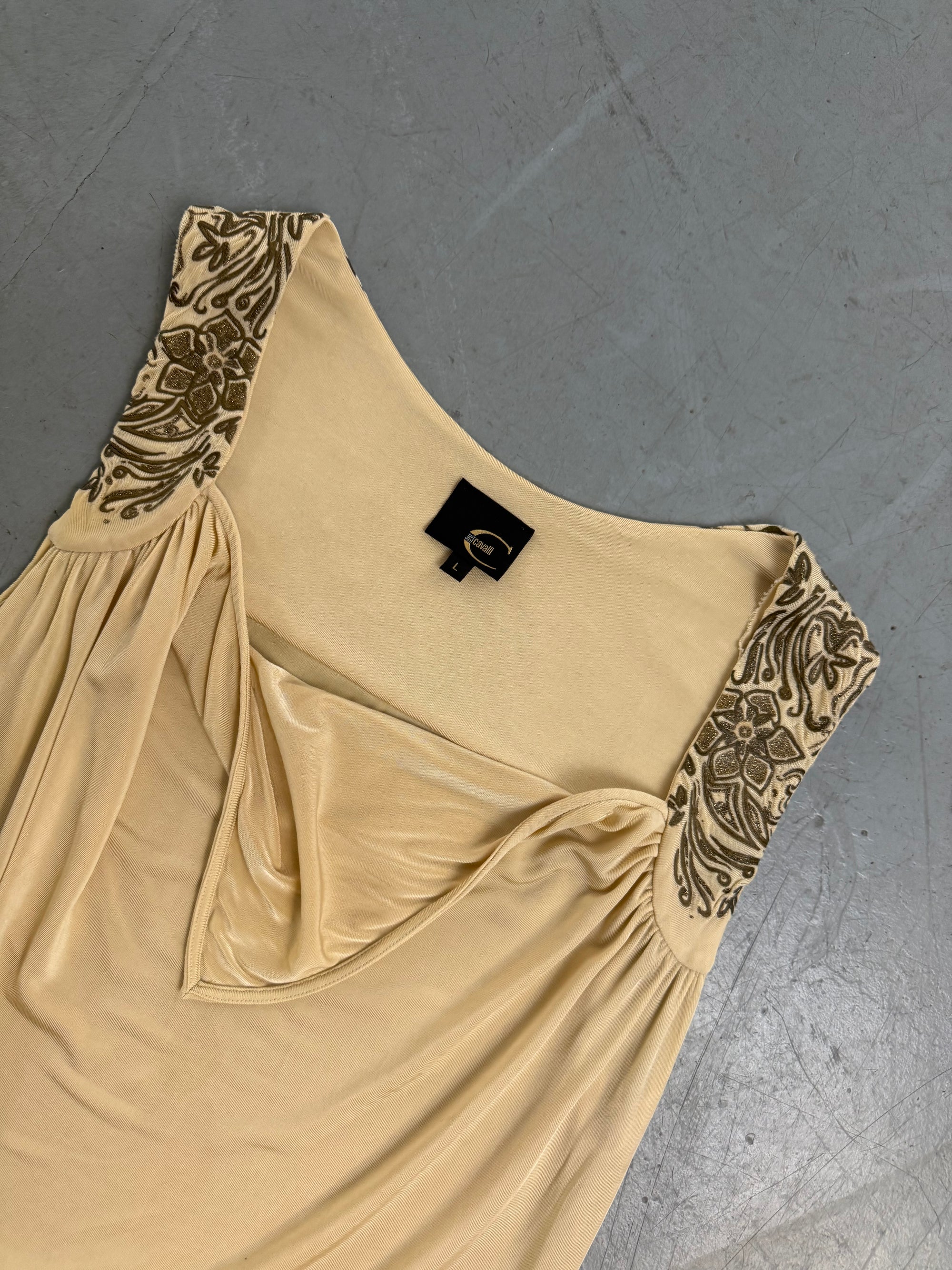 Vintage Just Cavalli Beige Satin Top L