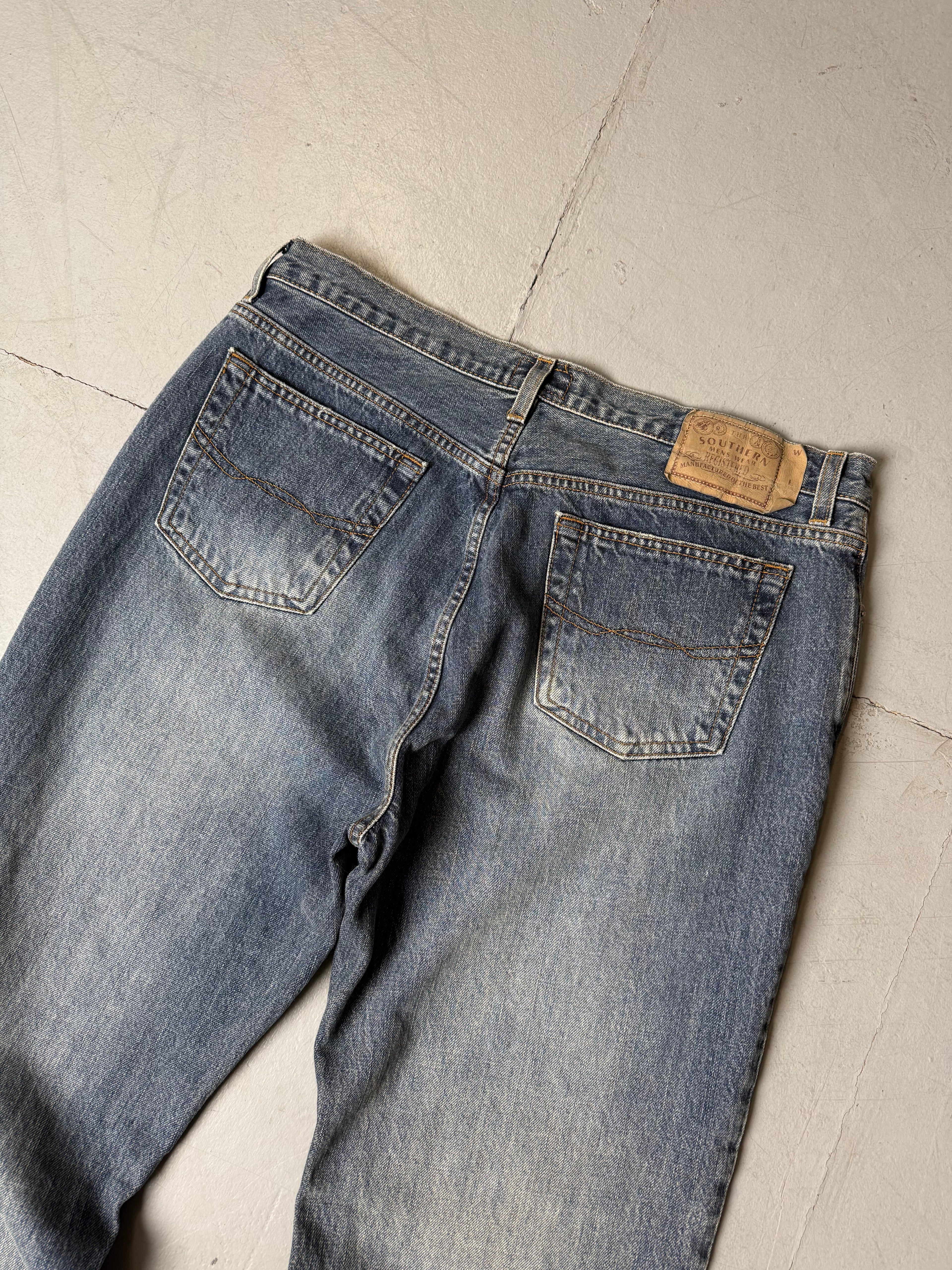 Vintage Southern Super Tall Baggy Jeans. Y2K Second Hand 2000s Fashion 