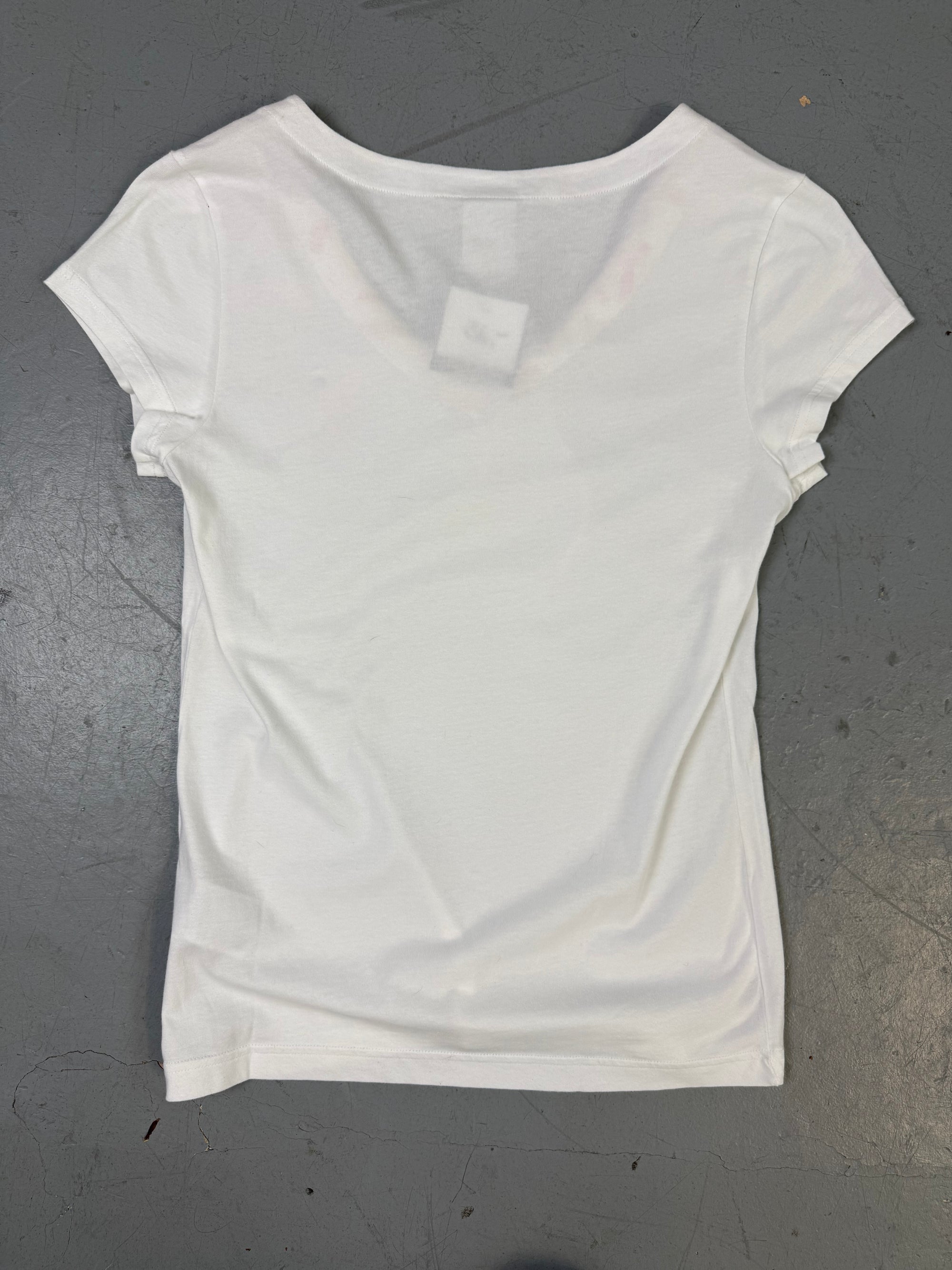 Vintage Adidas White and Pink Tee M