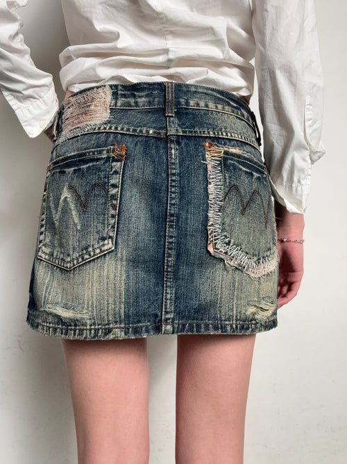 Vintage Reds Denim Mini Skirt M/L
