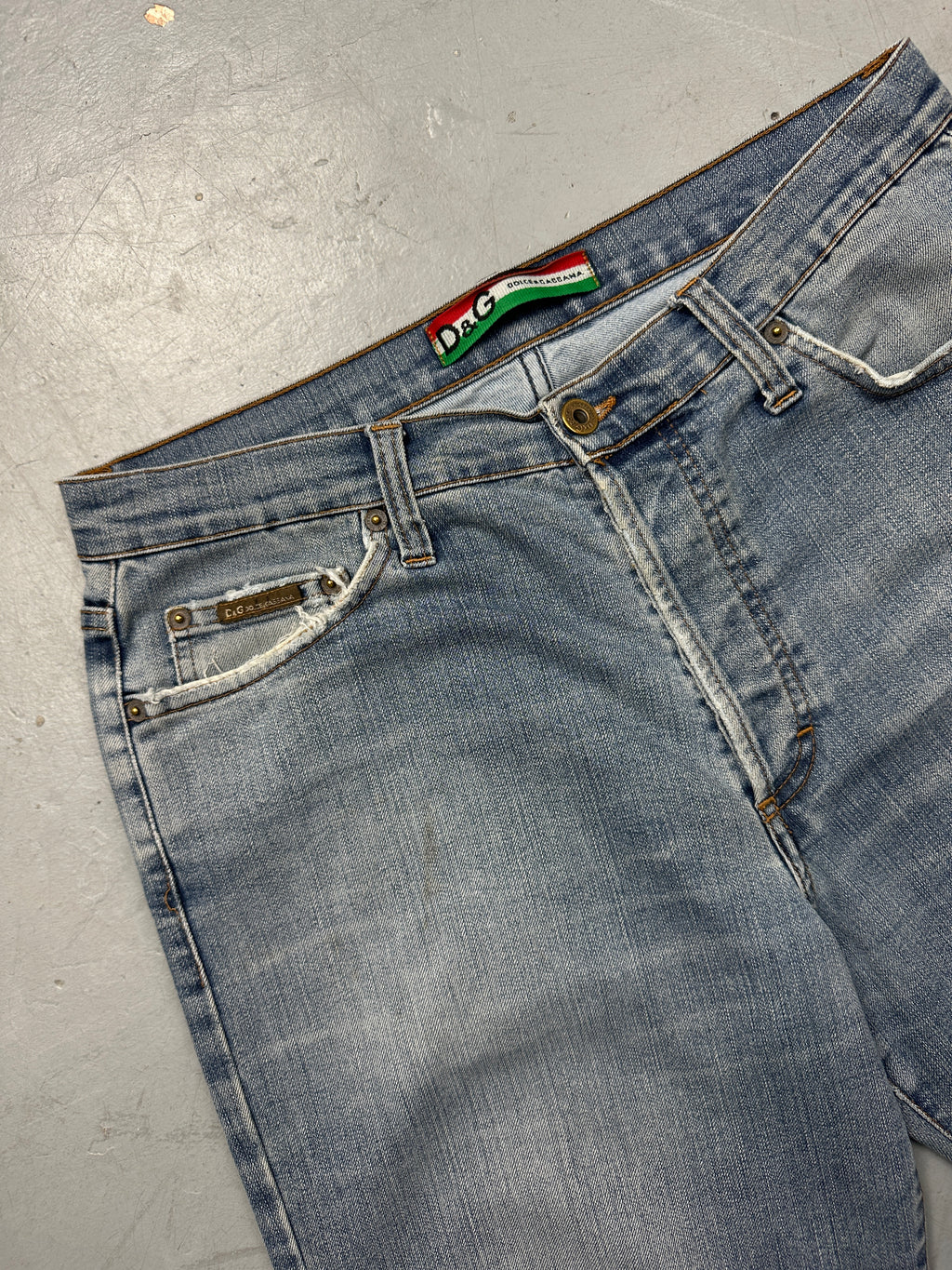 Vintage Dolce&Gabbana Light Blue Baggy Denim für Männer. Y2K Secondhand 2000s Fashion