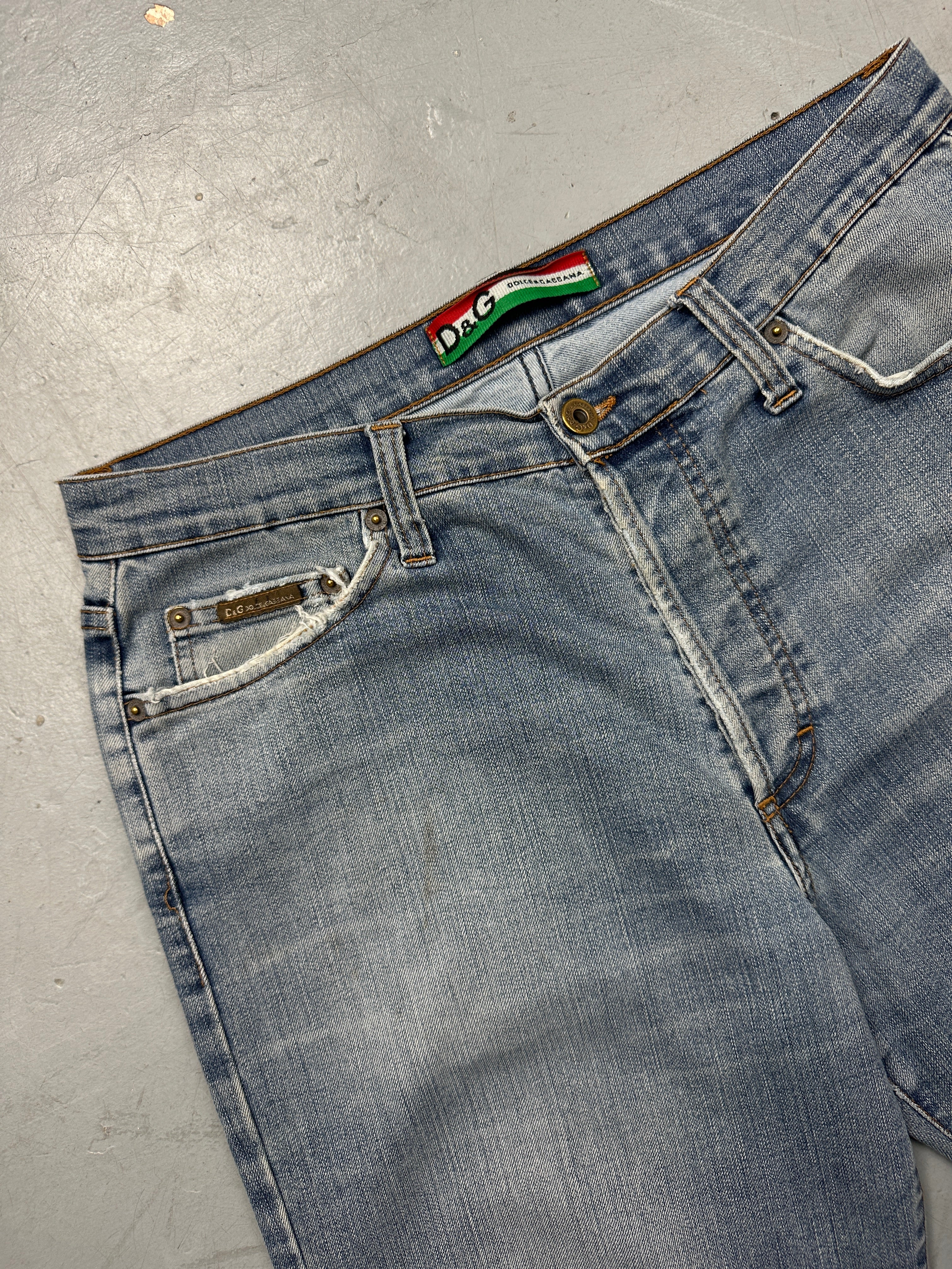 Vintage Dolce&Gabbana Light Blue Baggy Denim für Männer. Y2K Secondhand 2000s Fashion