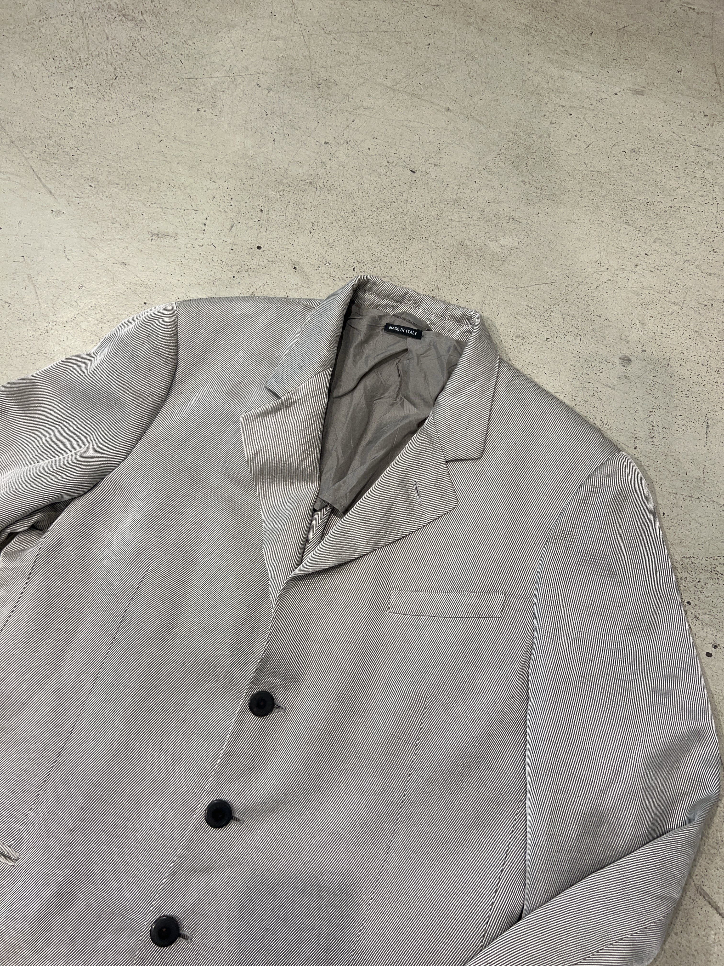 Vintage Grey Blazer für Herren. Y2K Second Hand 2000s Fashion.