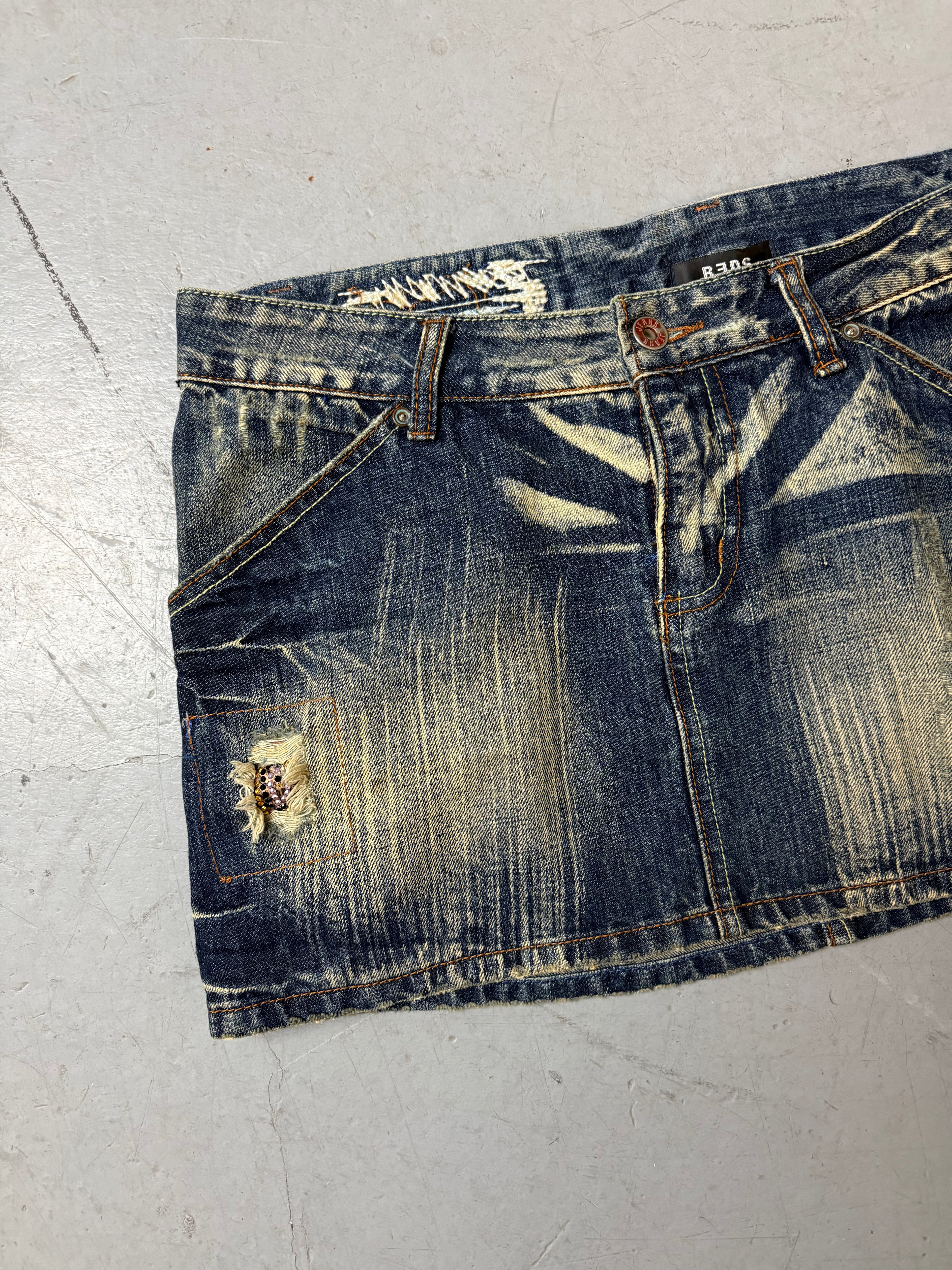 Vintage Reds Denim Mini Skirt M/L