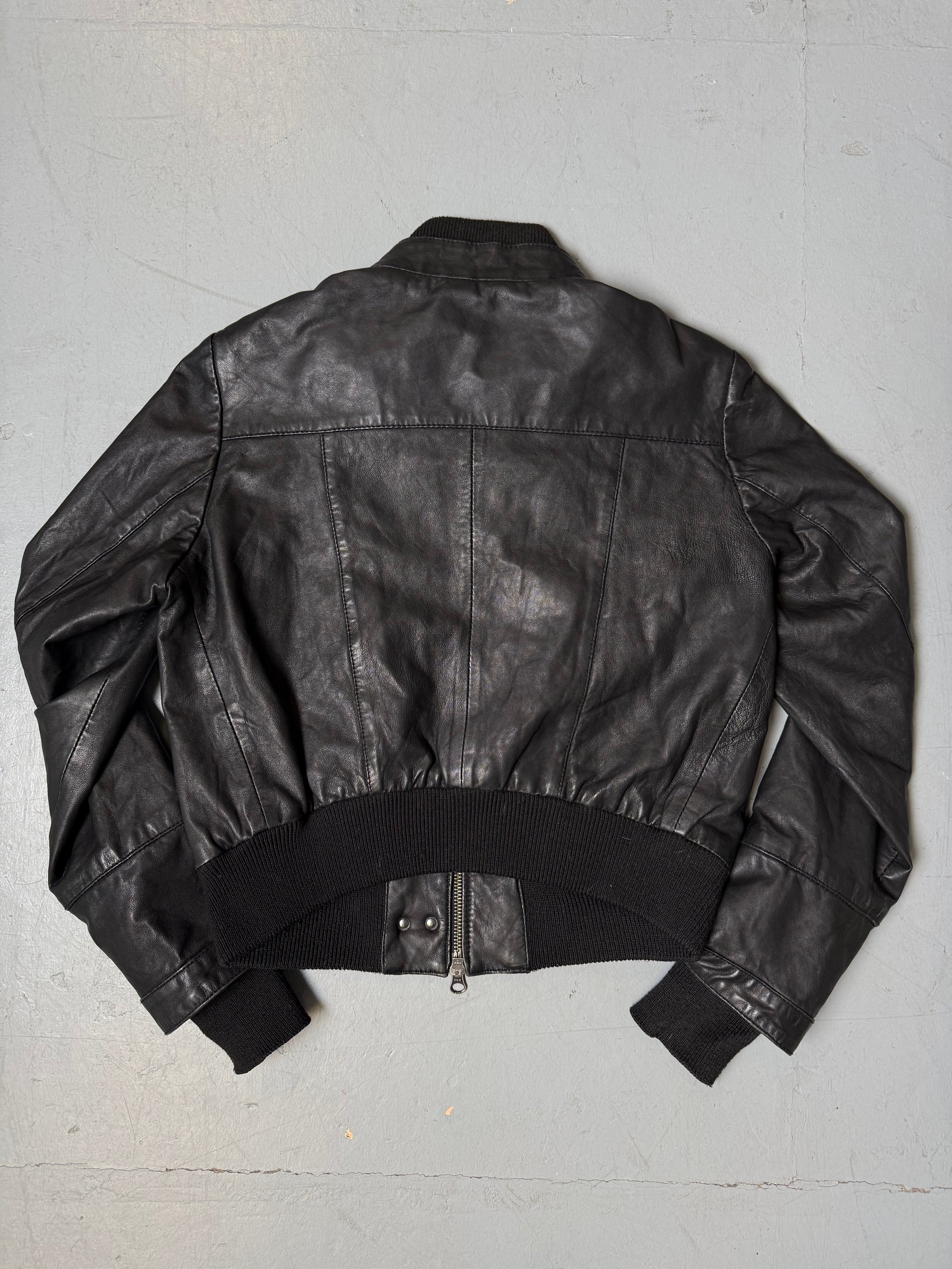 Vintage Cristina Effe Black Leather Jacket S