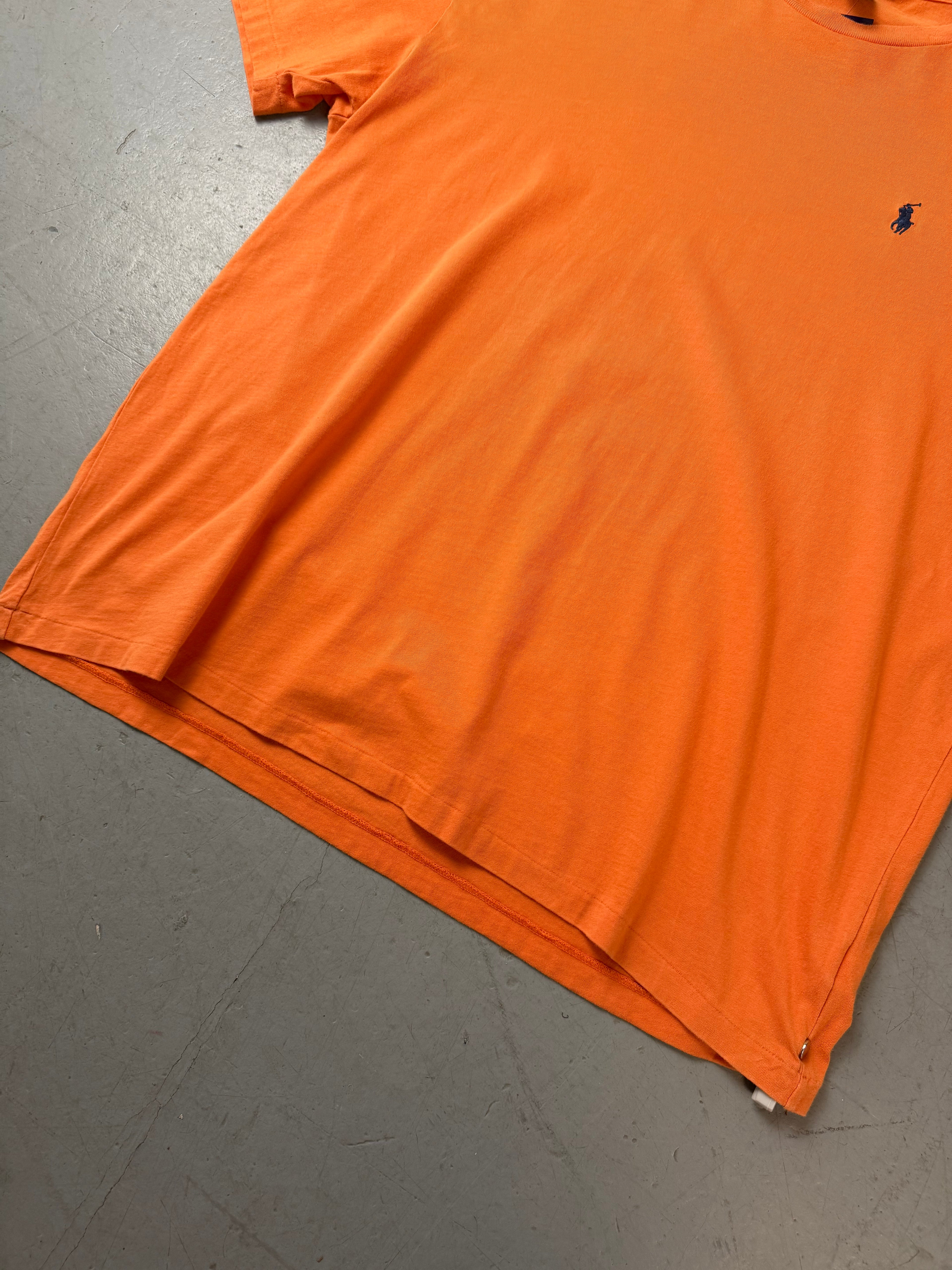 Vintage Polo Ralph Lauren oranges Tshirt für Herren. Y2k 2000s Fashion