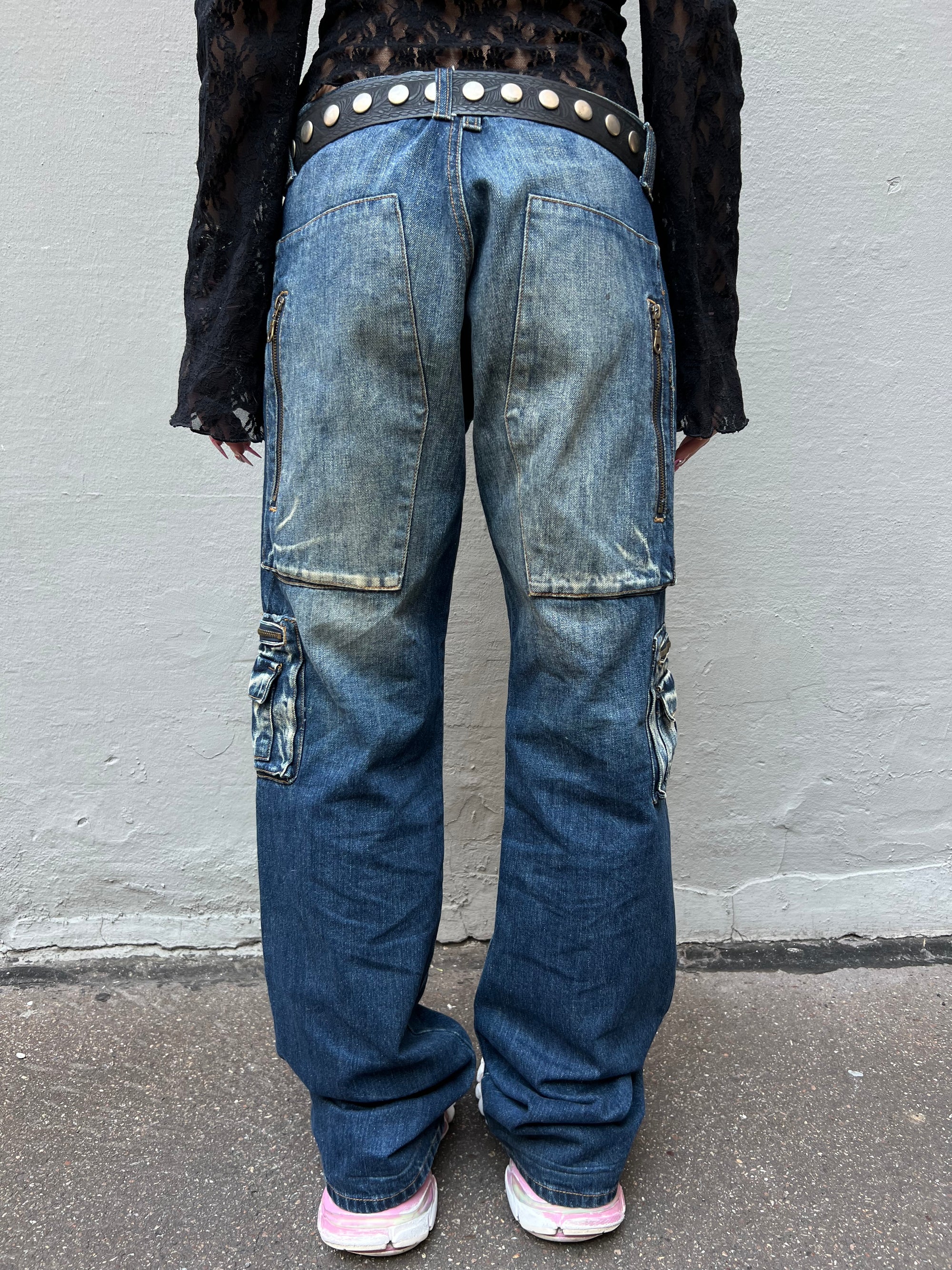 Vintage Blue Washed Baggy Denim Pants M
