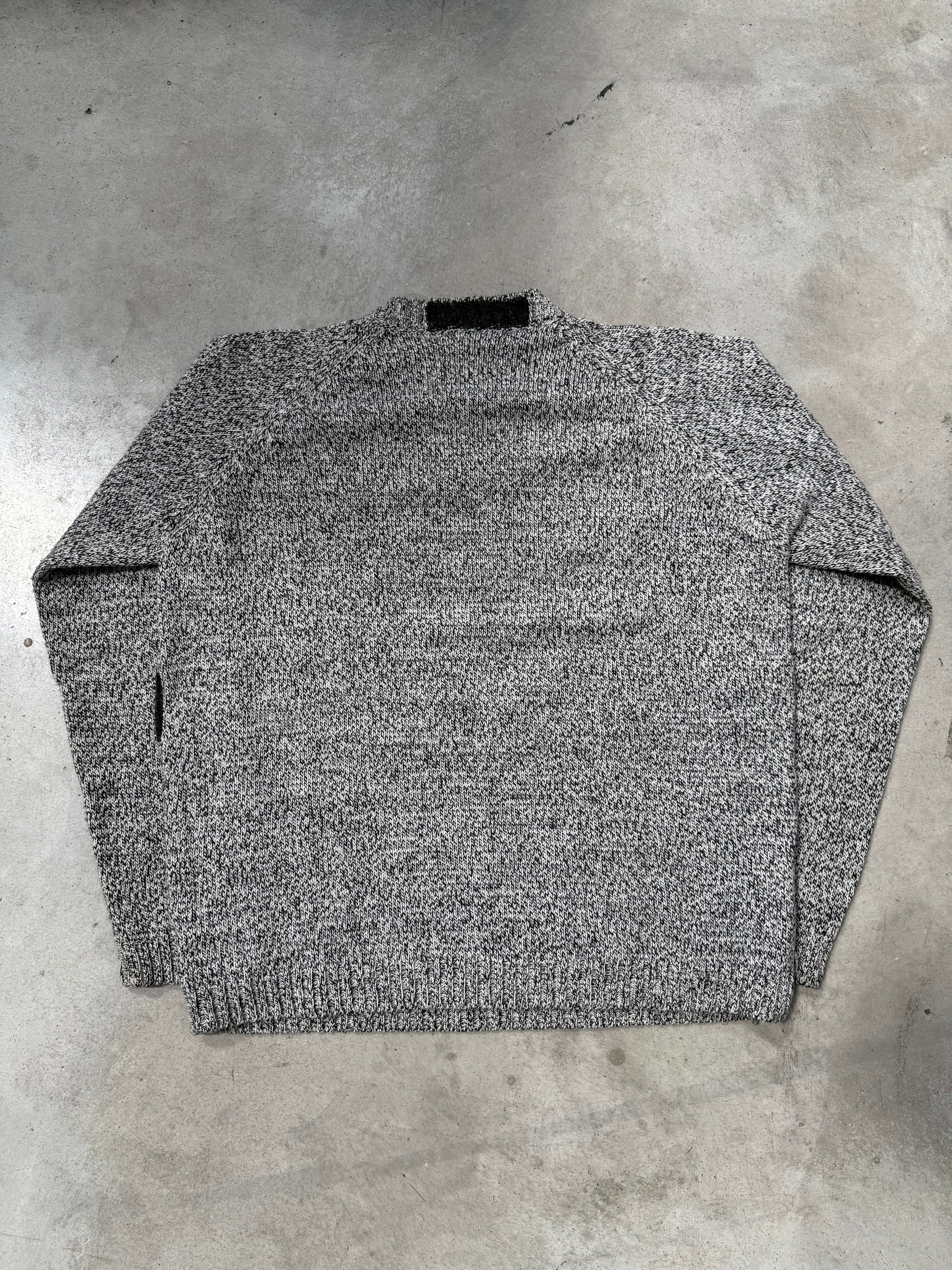 Vintage Fred Perry Marble Grey Knit Sweater L