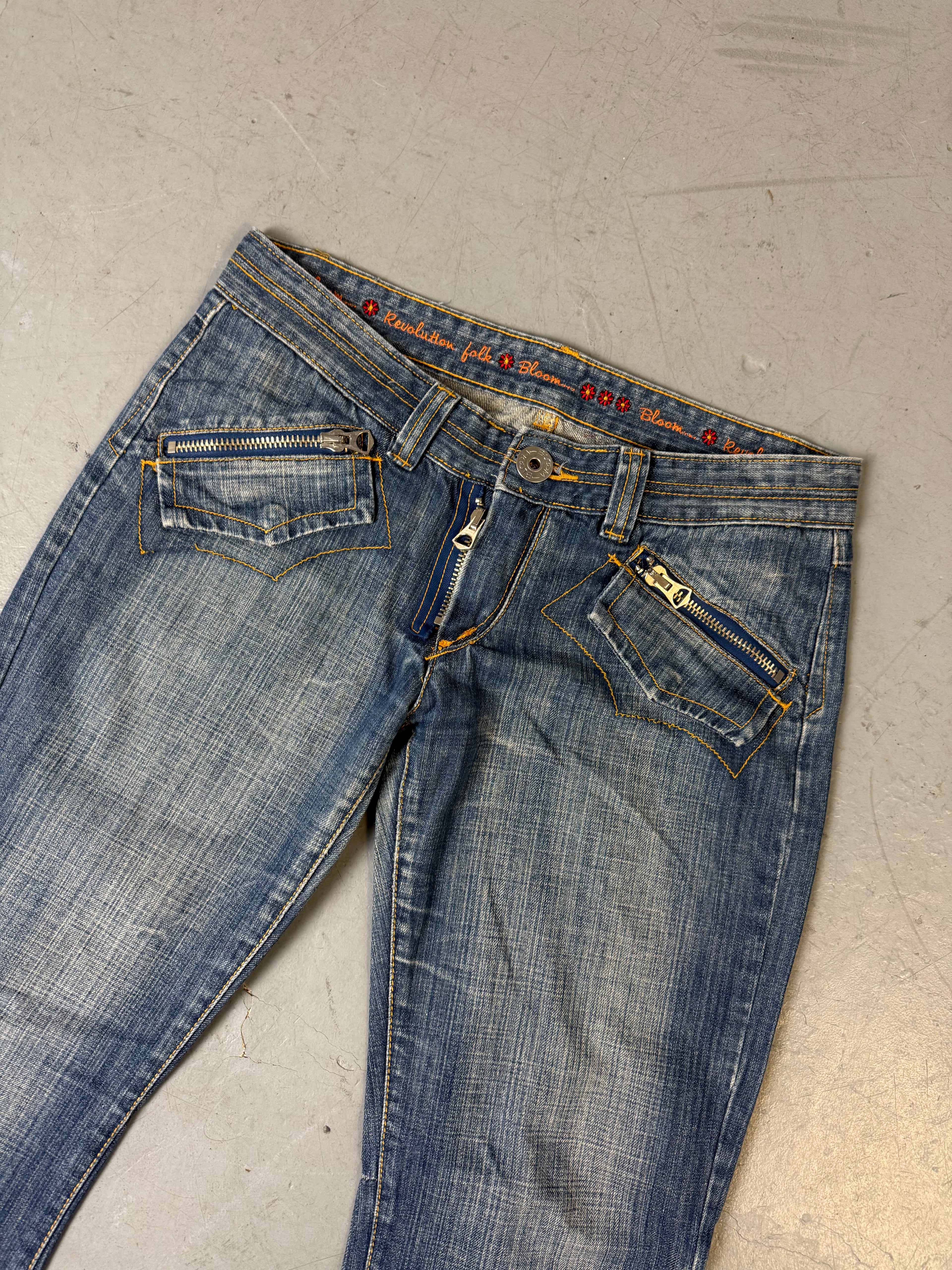 Vintage Bloom Low Waist Bootcut Jeans L