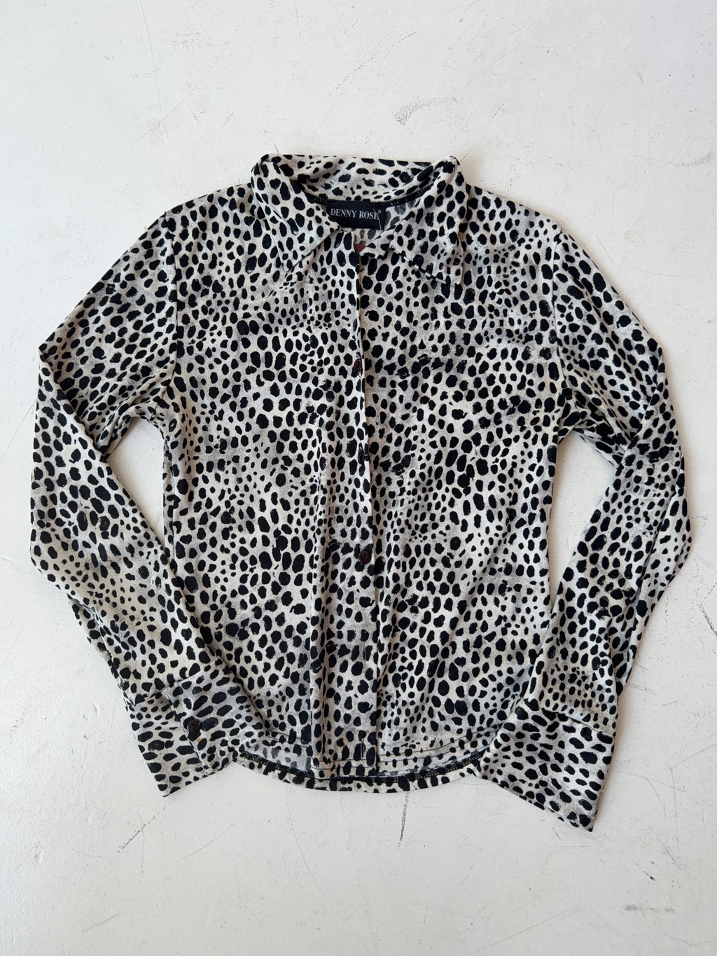Vintage Denny Rose Leopard Shirt (S)