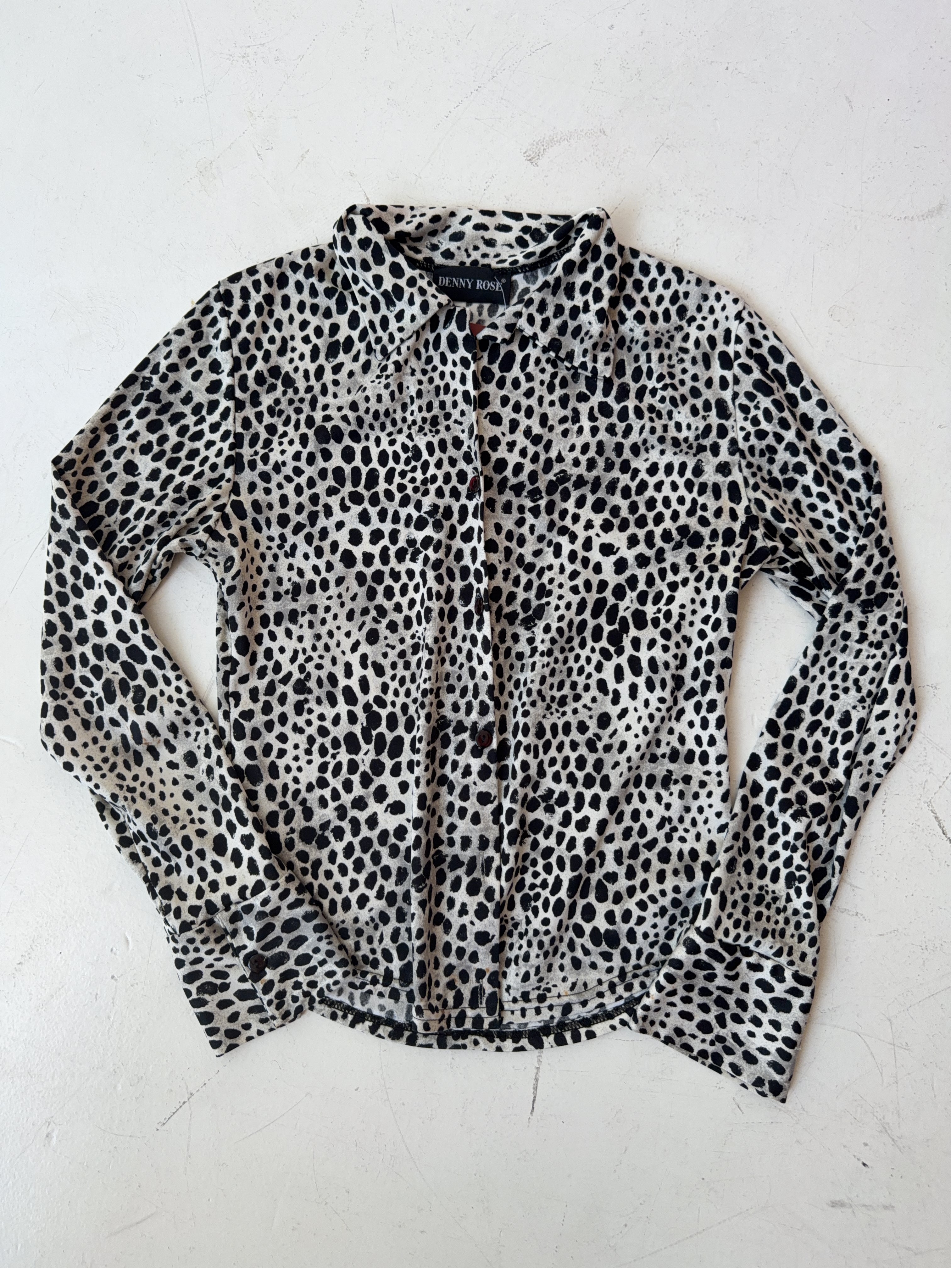 Vintage Denny Rose Leopard Shirt (S)
