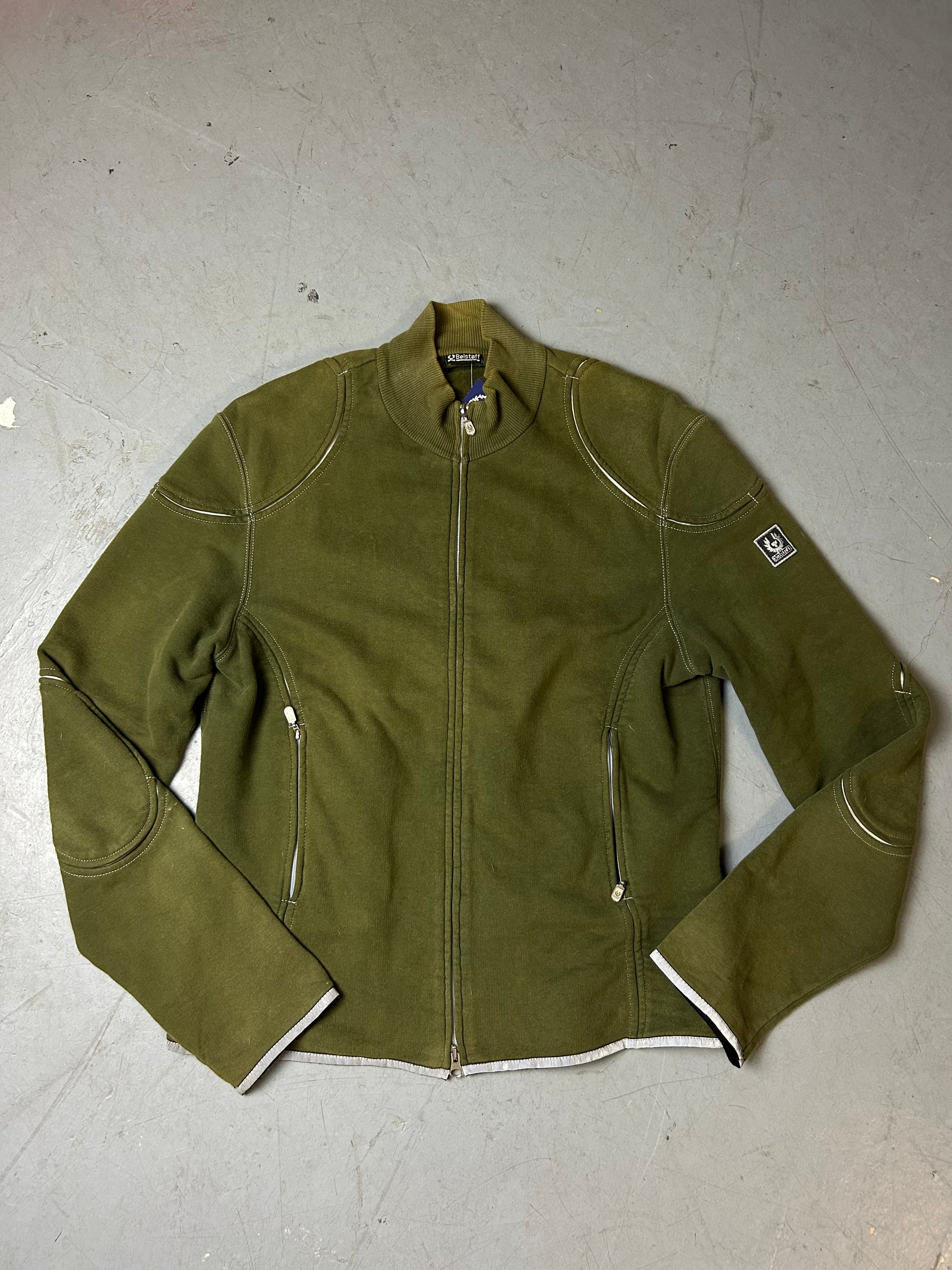 Vintage Belstaff Green Zip Up Sweater L
