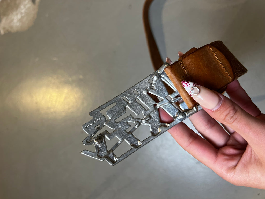 Vintage Brown Miss Sixty Big Buckle Belt