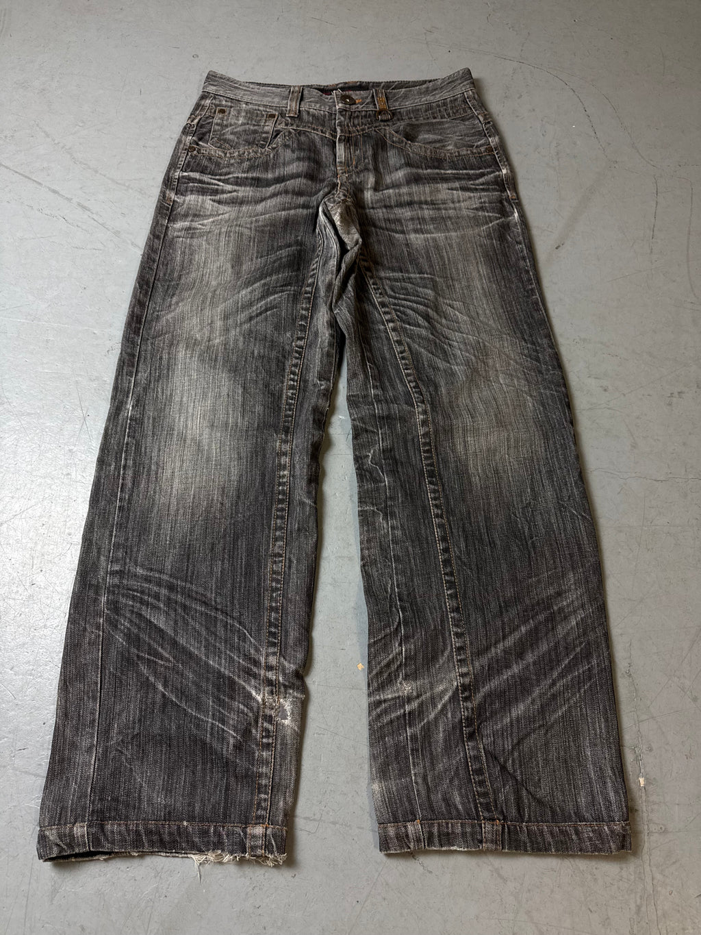 Productbild von Vintage Majah Flavah Grey Baggy Denim with Backstitching M von vorne 