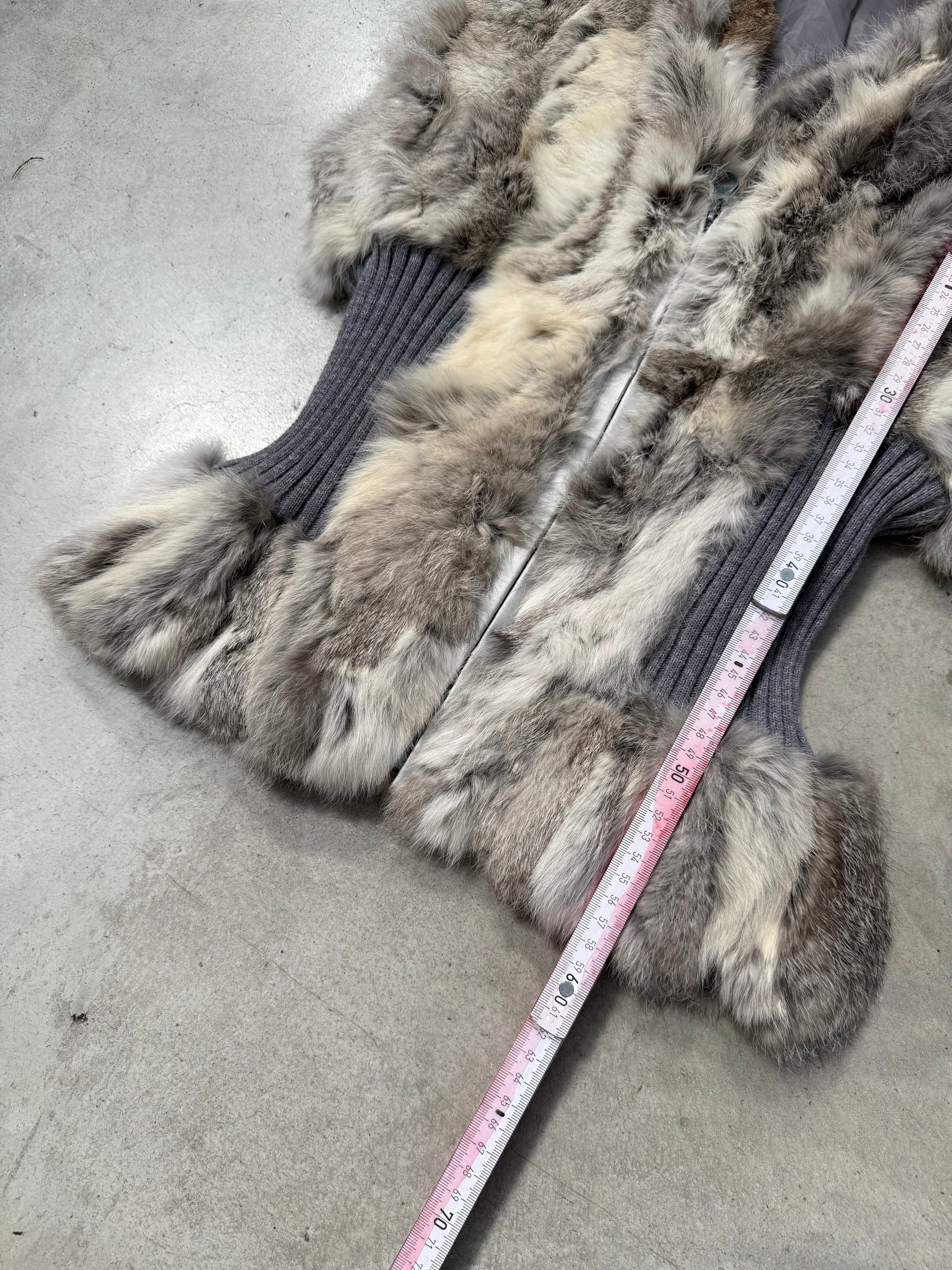 Vintage Mixed Rabbit Fur Vest  Für Damen. Y2K Second Hand 2000s Fashion 