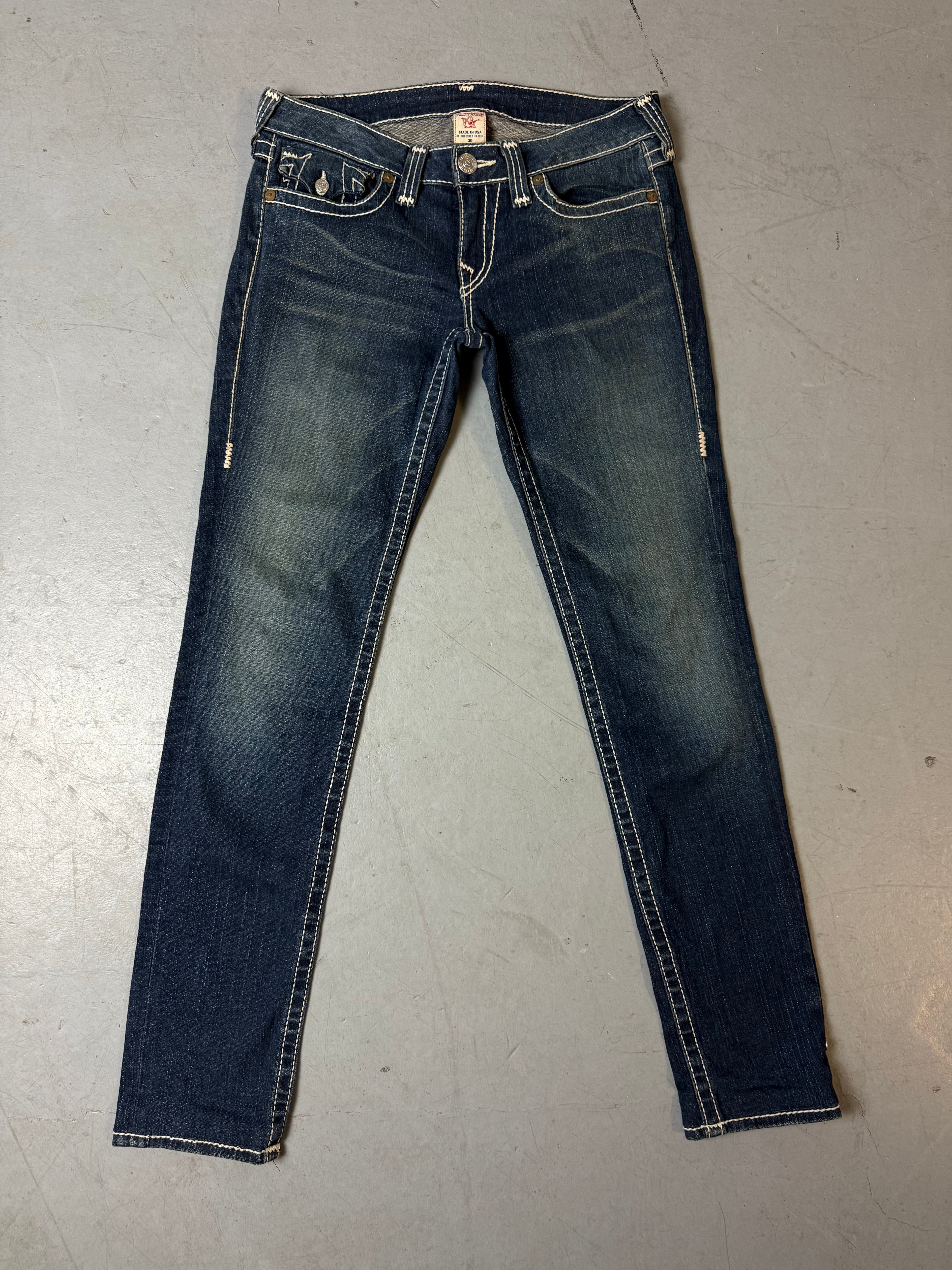 Produktbild von Vintage True Religion Dark Blue Skinny Jeans von vorne